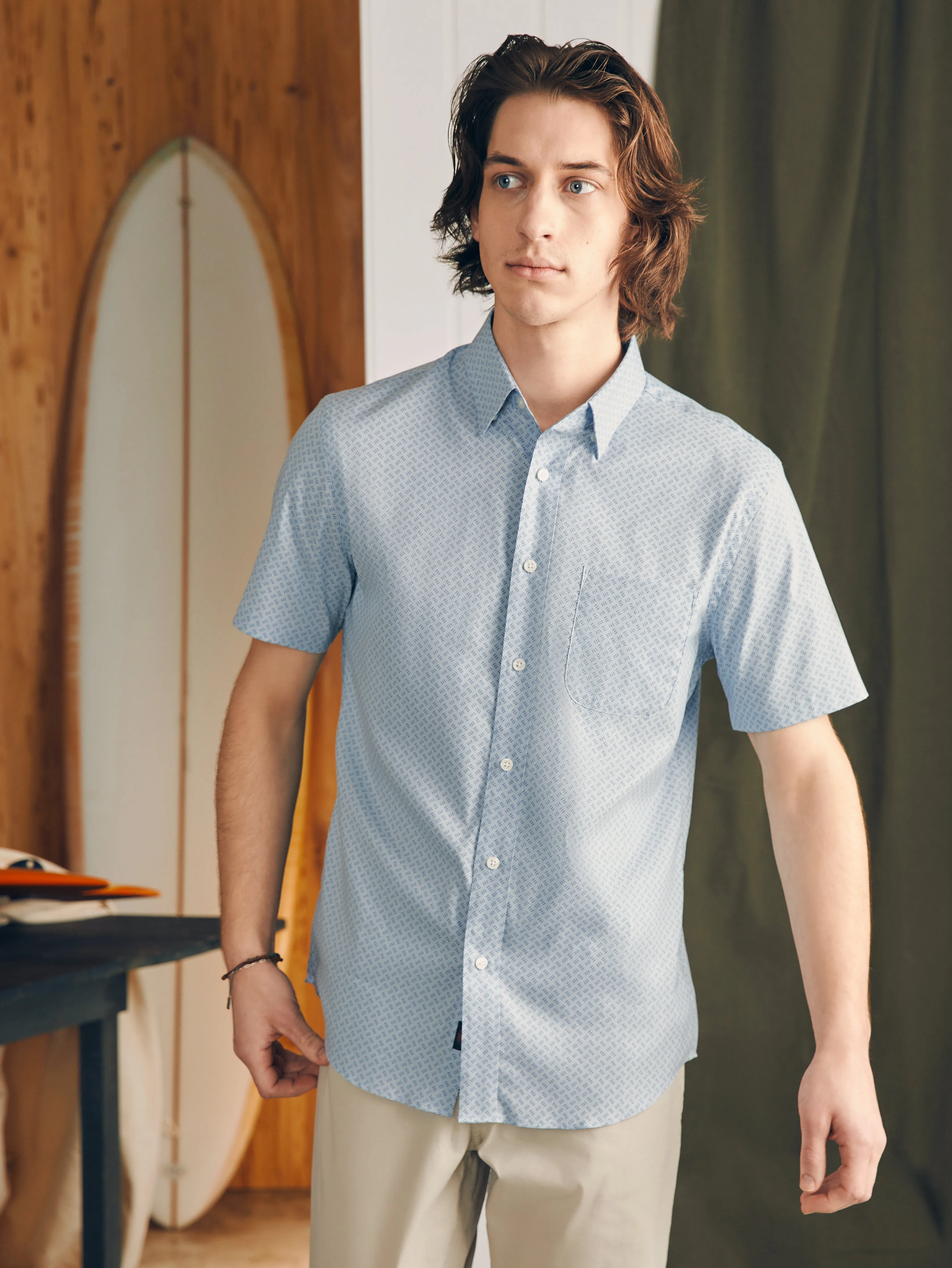 Movement™ Short-Sleeve Shirt - High Tide Geo sold by Faherty