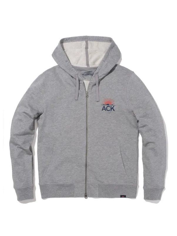 Nantucket Zip Hoodie - Grey Heather sold by Faherty