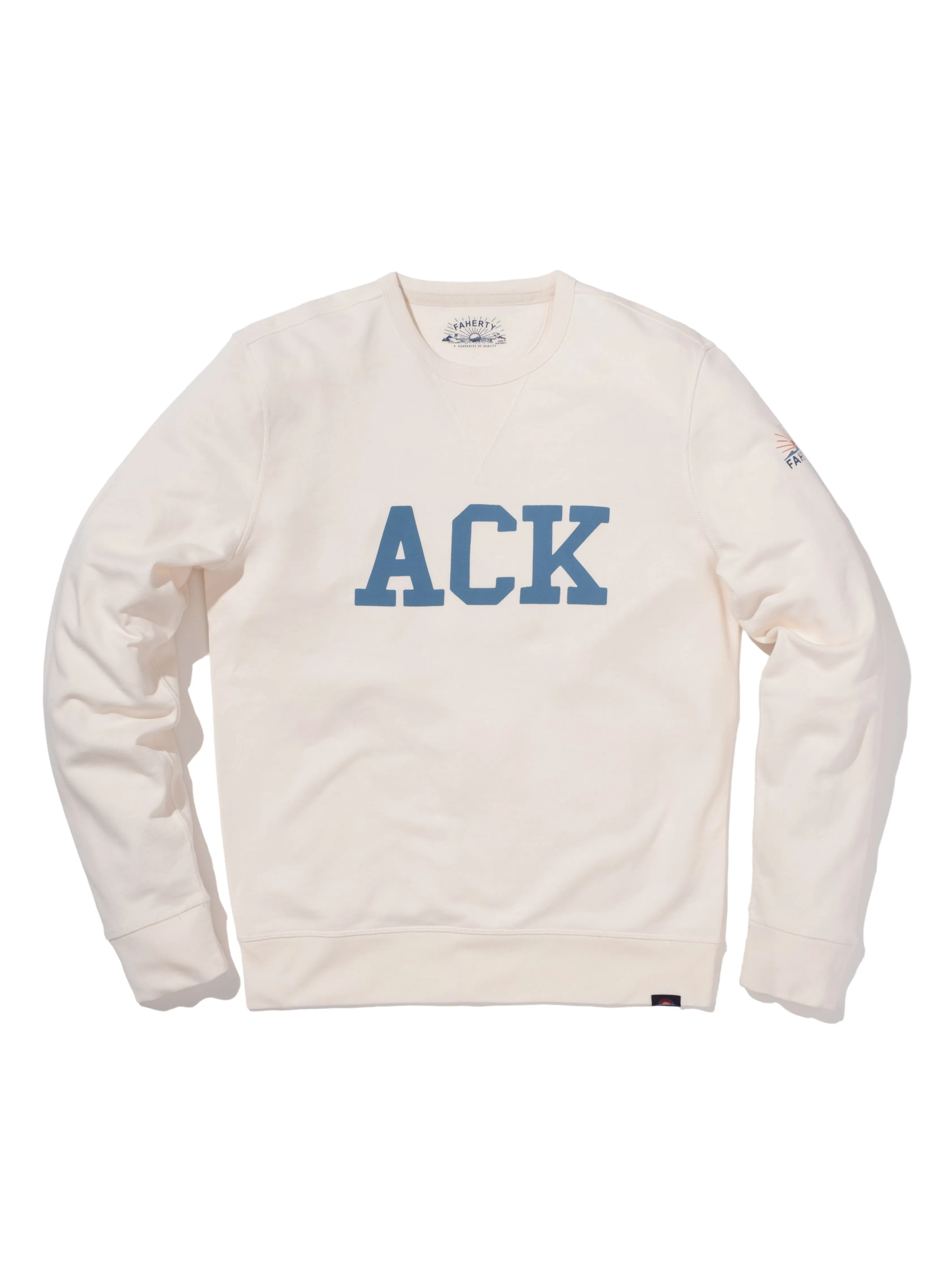 Nantucket Long-Sleeve Terry Crewneck - Solar White sold by Faherty