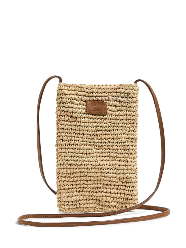 Raffia Phone Bag - Natural sold by Faherty