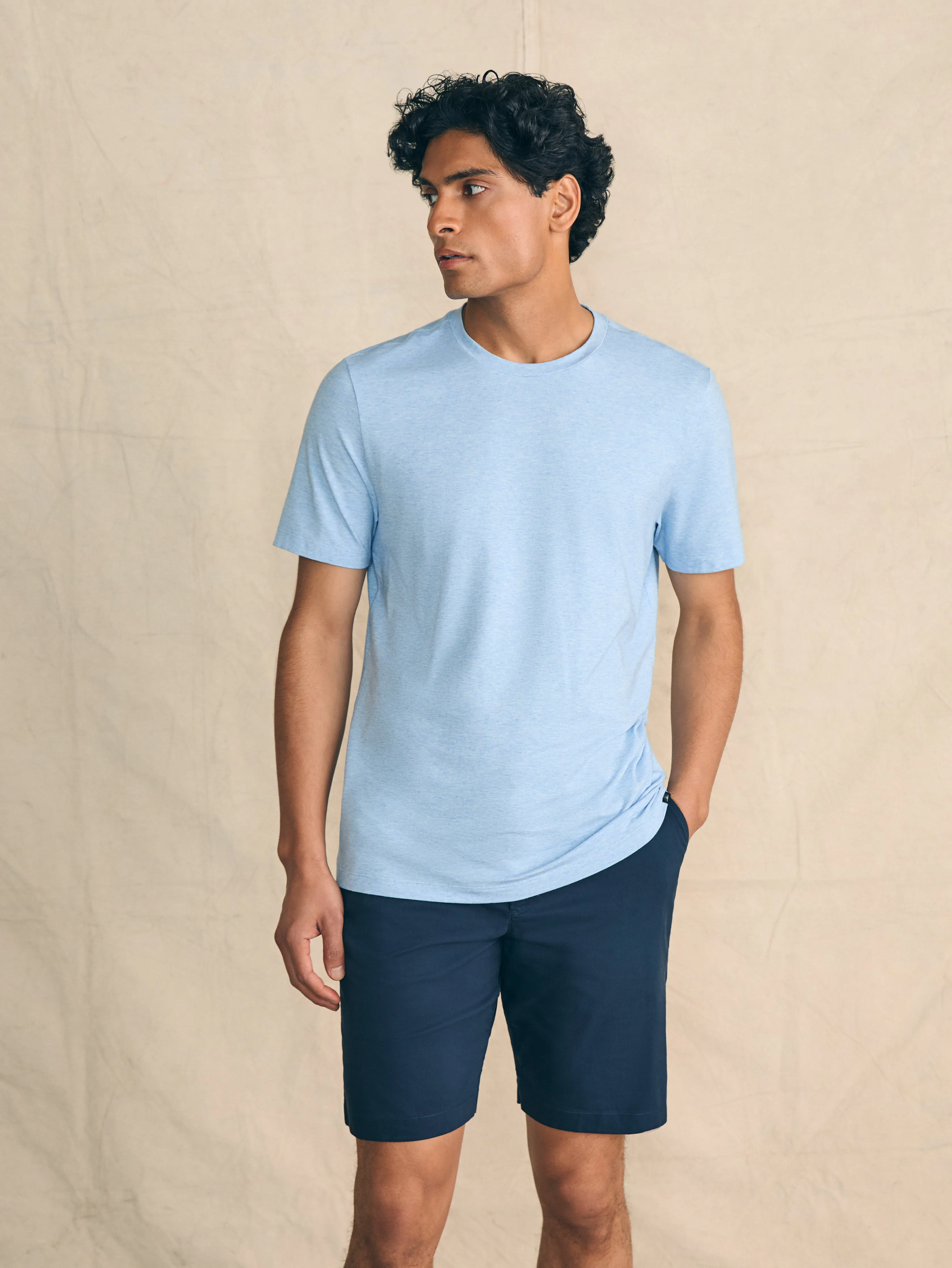 Movement™ Short-Sleeve T-Shirt - Cardiff Blue Heather sold by Faherty product image thumbnail 3