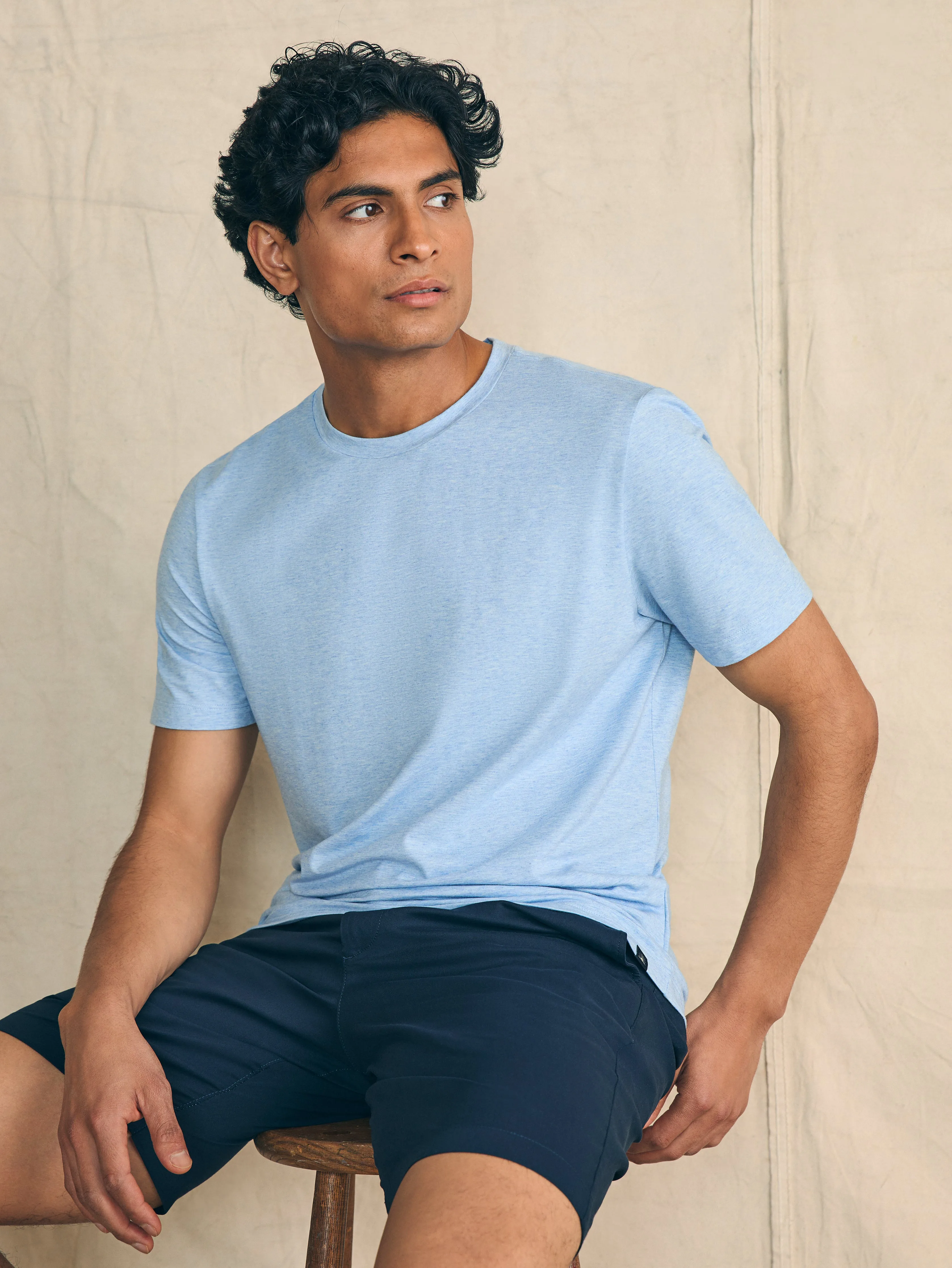Movement™ Short-Sleeve T-Shirt - Cardiff Blue Heather sold by Faherty product image thumbnail 2