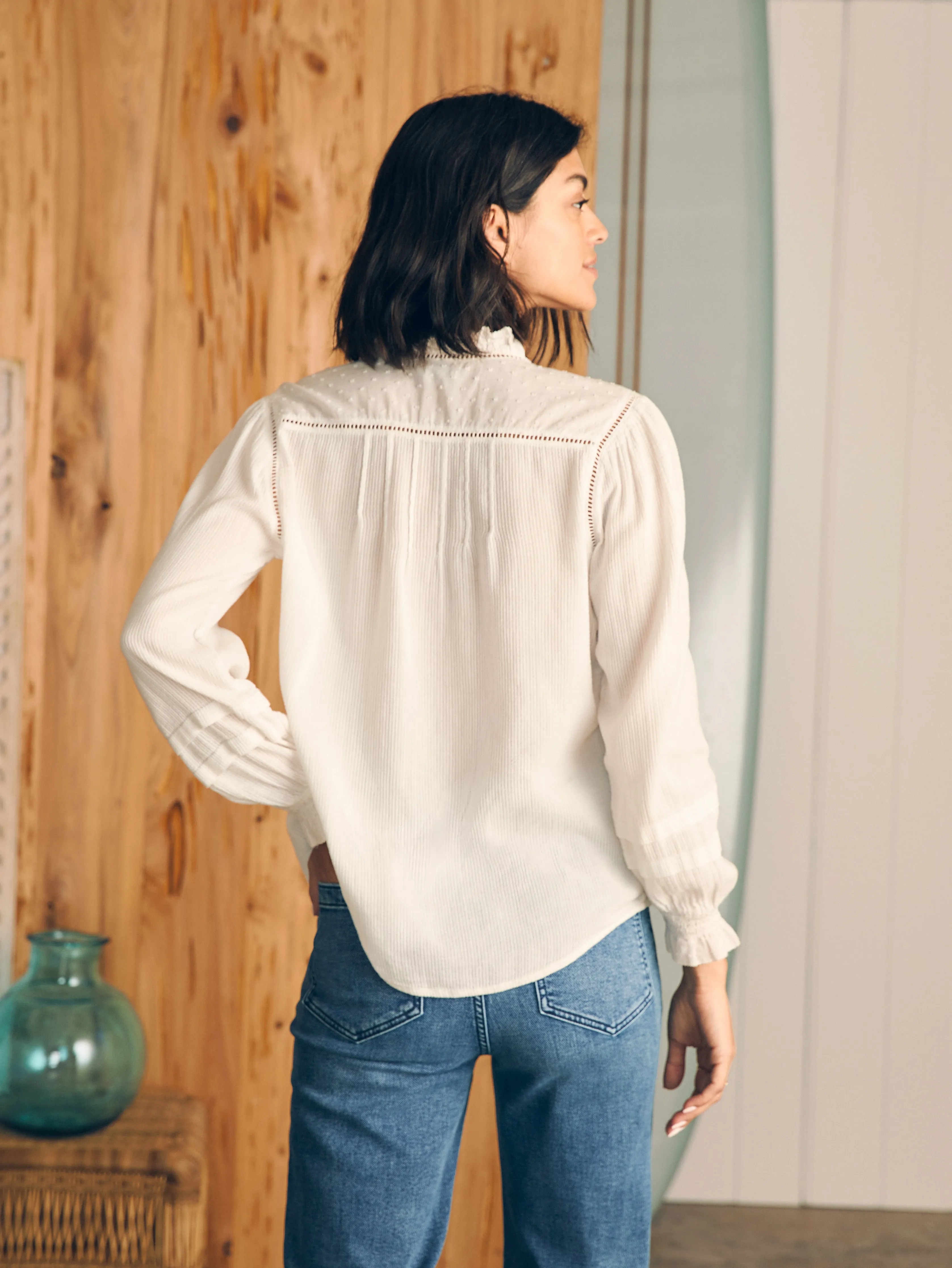 Willa Blouse - White sold by Faherty product image thumbnail 5