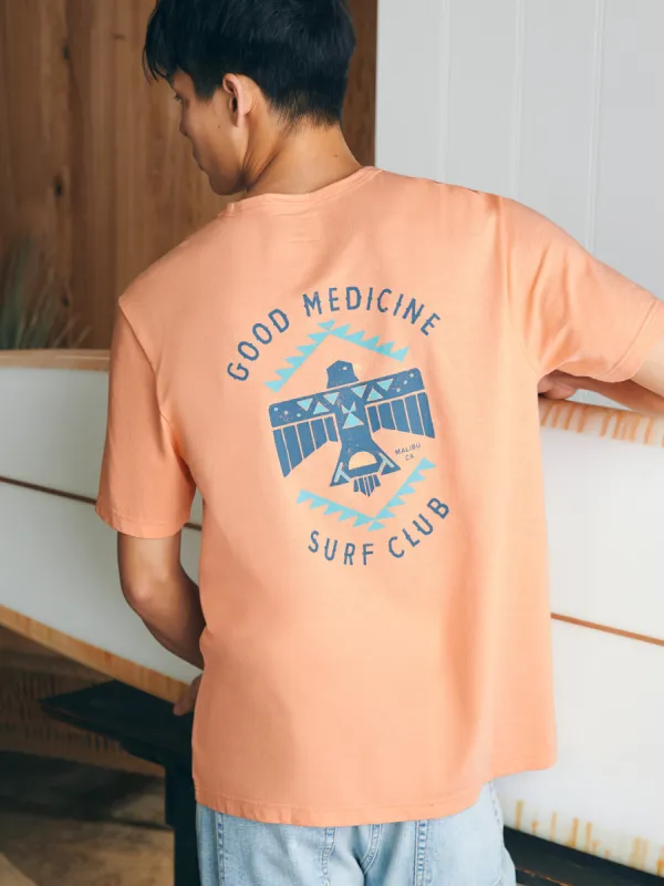 Steven Paul Judd Good Medicine Surf Club Tee - Island Melon sold by Faherty