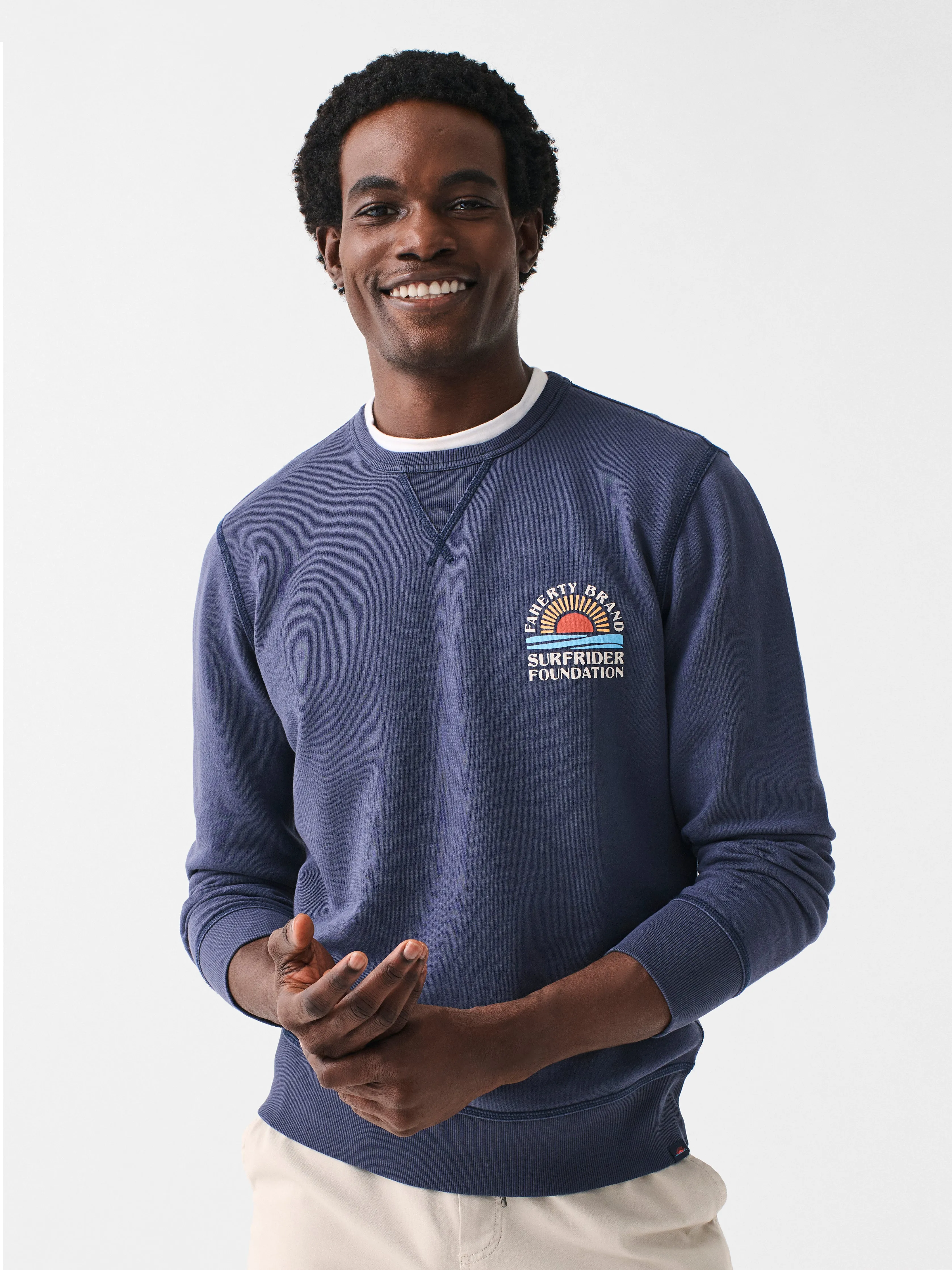 Faherty X Surfrider Indigo Crew - Blue Nights sold by Faherty product image thumbnail 3