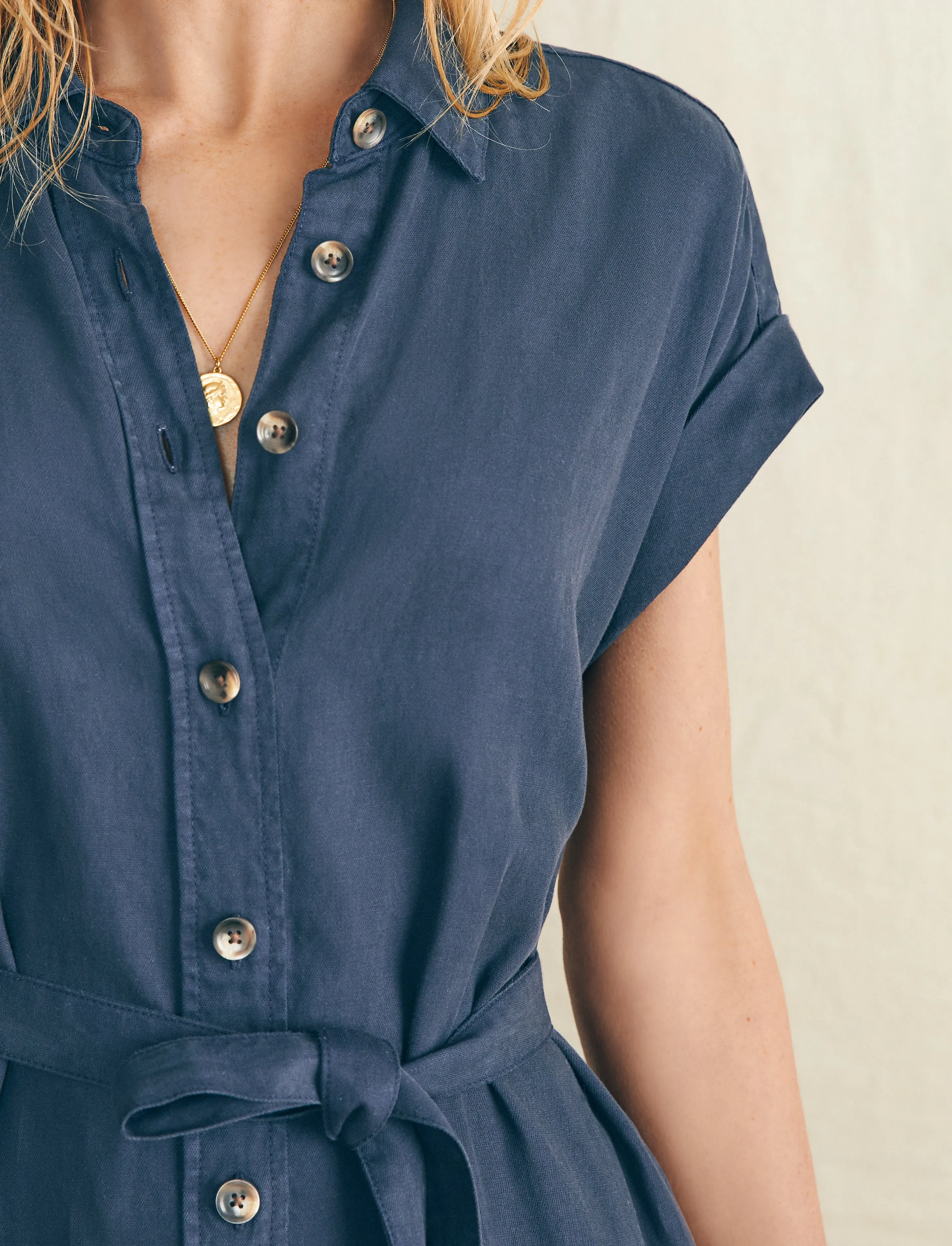 Arlie Shirtdress - Navy Blazer sold by Faherty product image thumbnail 3