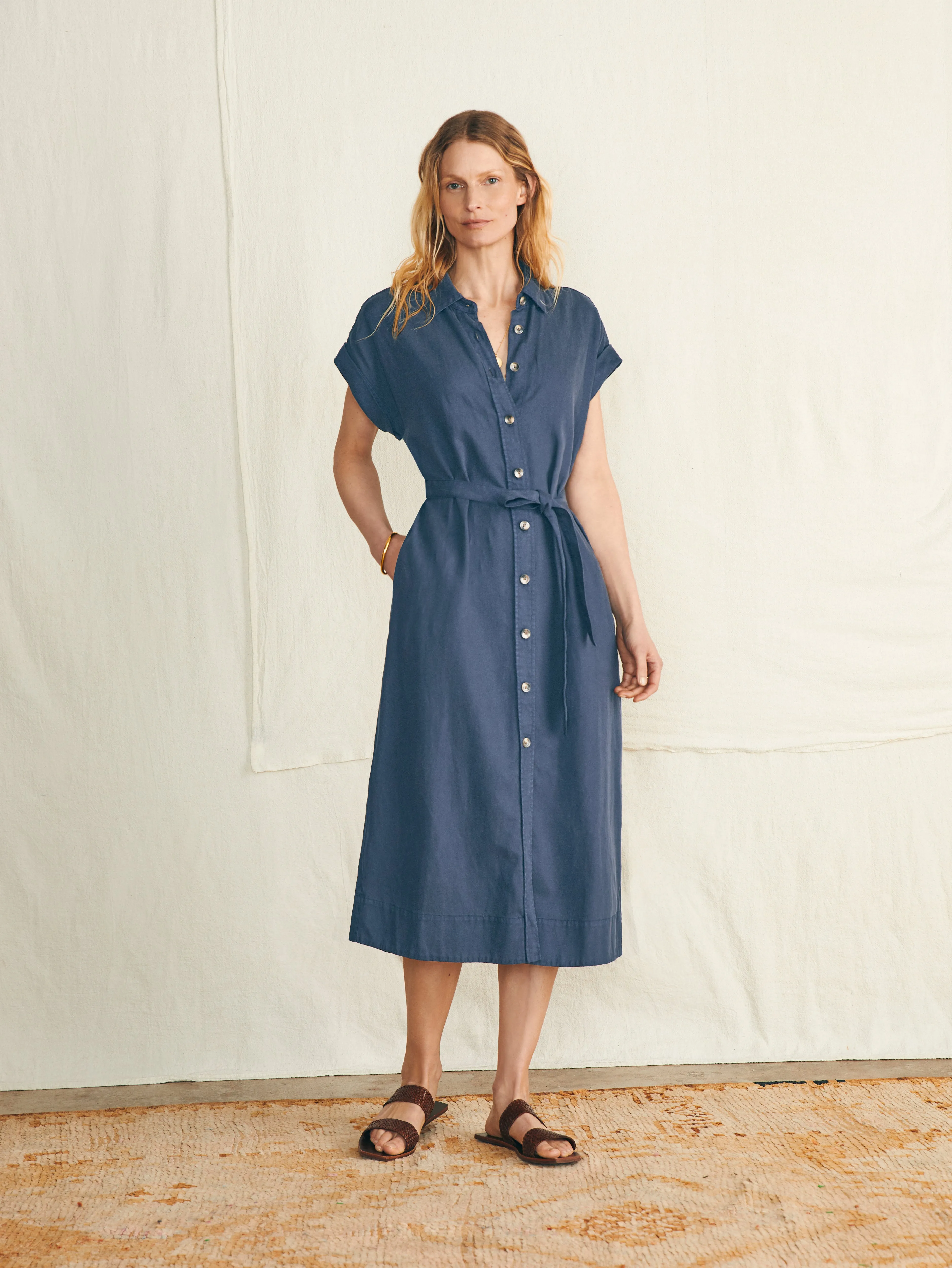 Arlie Shirtdress - Navy Blazer sold by Faherty product image thumbnail 4