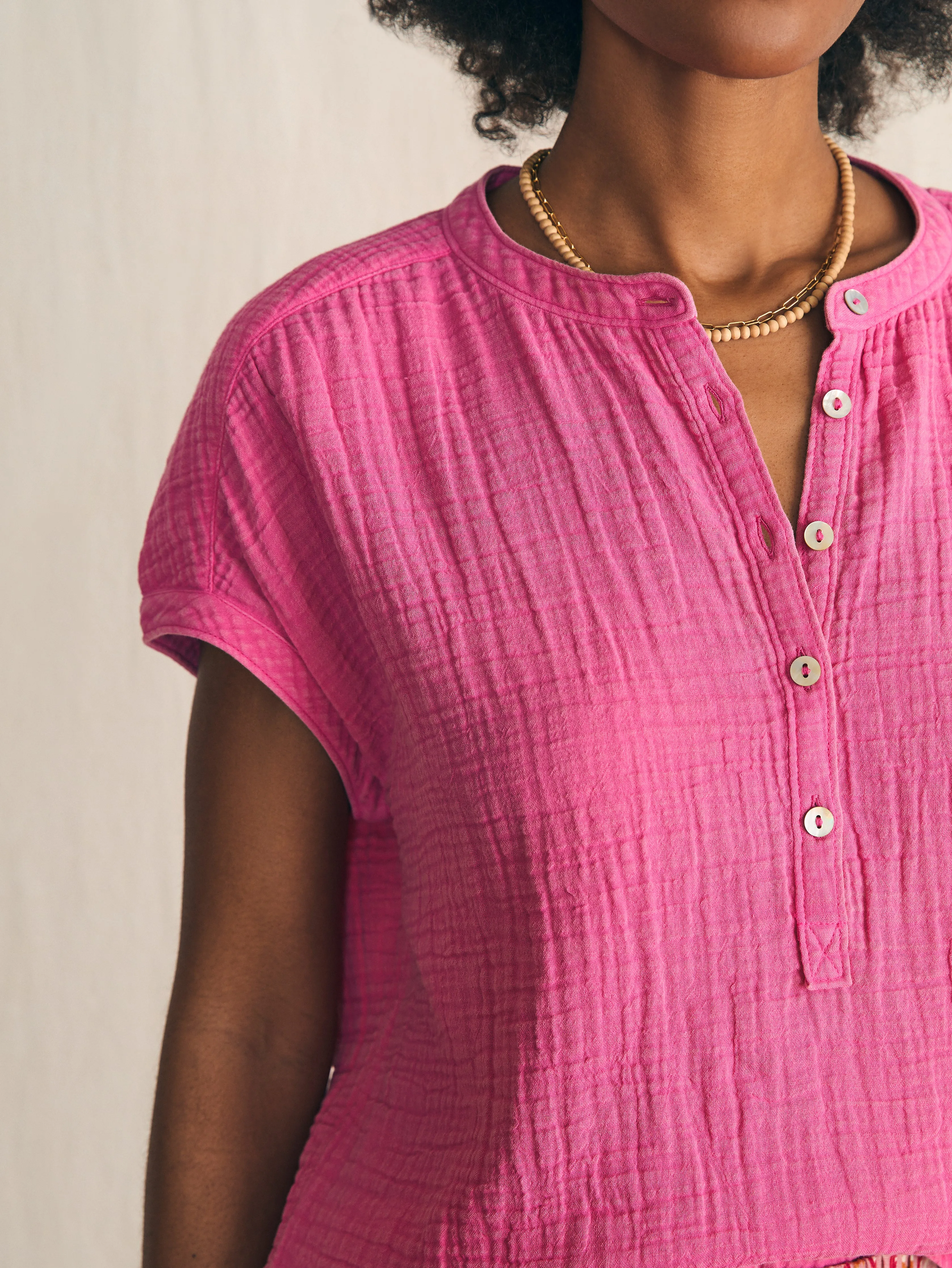 Dream Cotton Gauze Desmond Top - Cone Flower sold by Faherty product image thumbnail 2