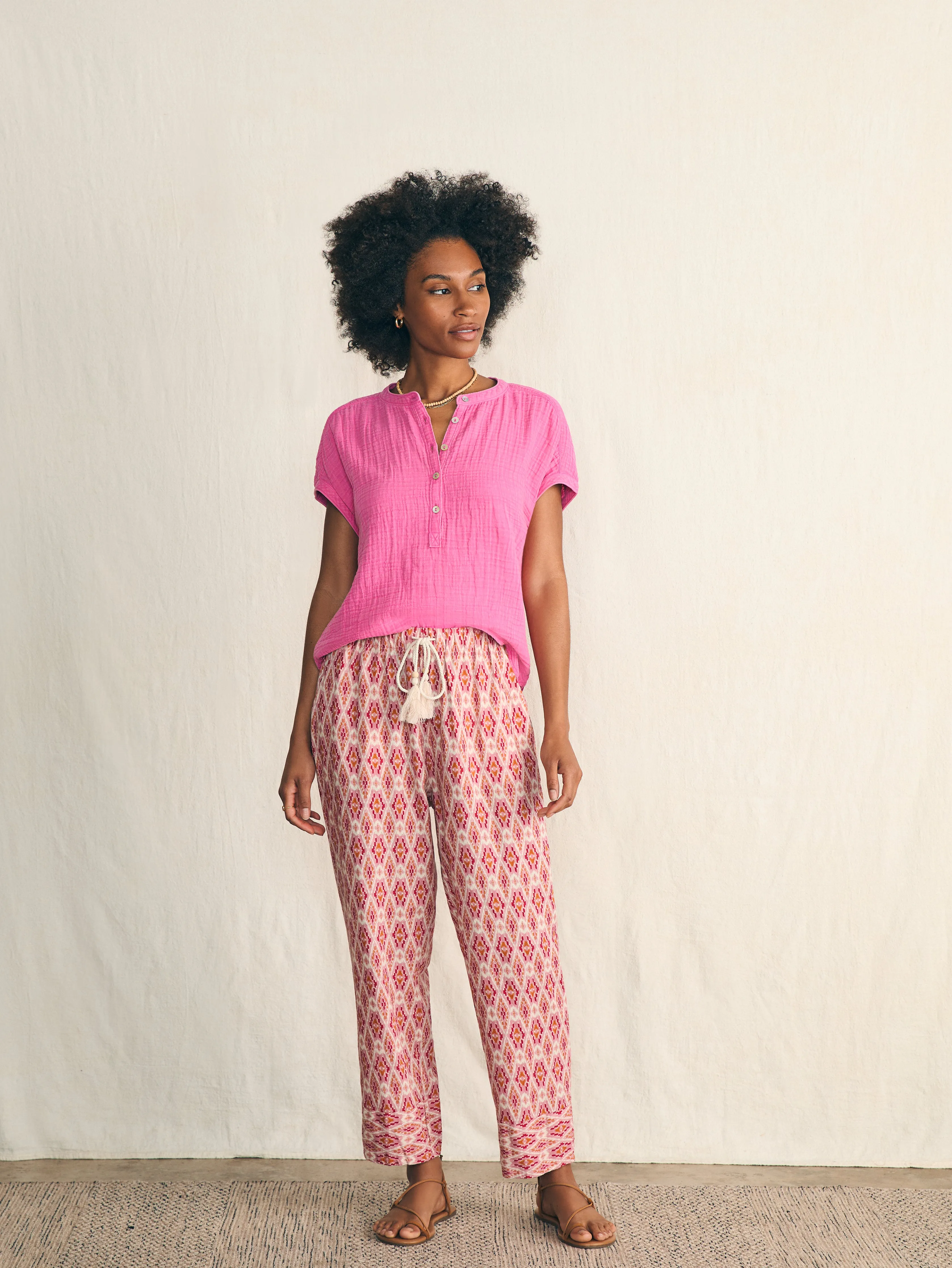 Dream Cotton Gauze Desmond Top - Cone Flower sold by Faherty product image thumbnail 4