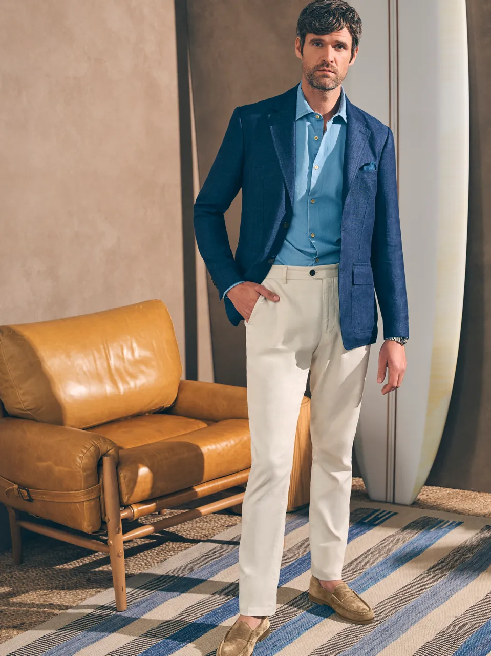 Reserve Chambray Shirt - Sea Wash Indigo sold by Faherty product image thumbnail 5