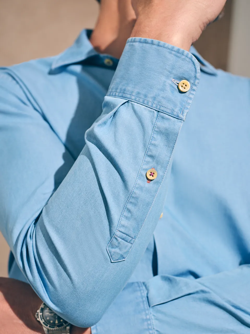 Reserve Chambray Shirt - Sea Wash Indigo sold by Faherty product image thumbnail 3