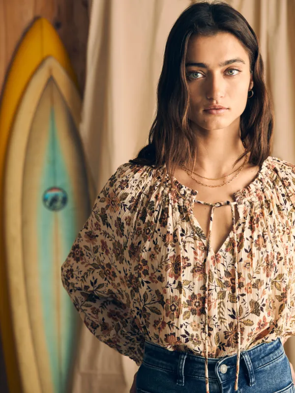 Emery Blouse - Taos Floral sold by Faherty