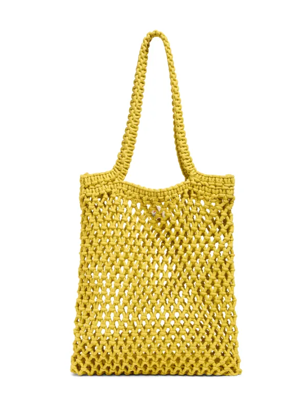 Sunwashed Macrame Tote - Mango Mint sold by Faherty