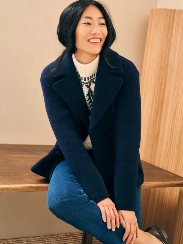 Atlantic Knit Peacoat - Navy sold by Faherty