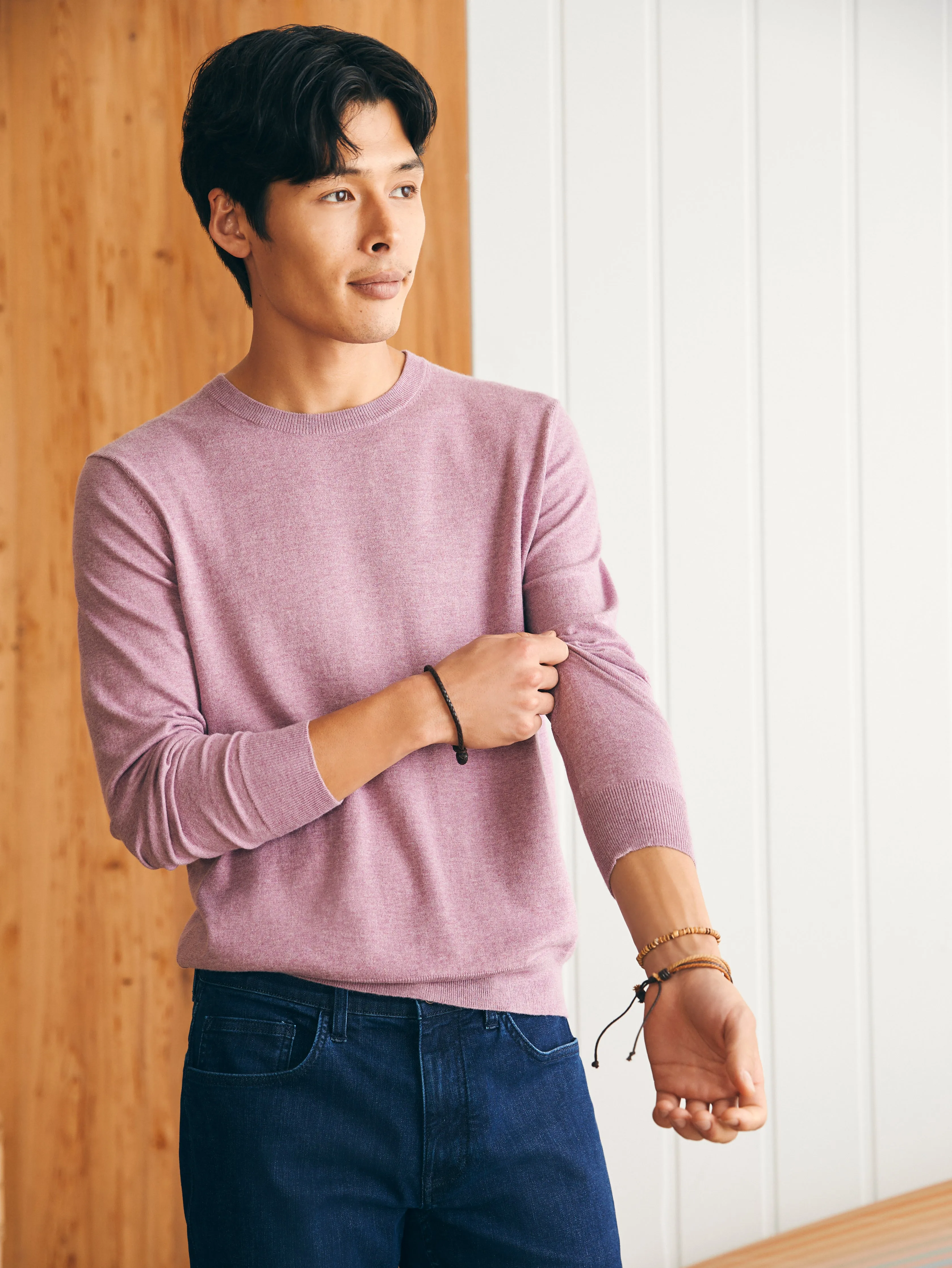 Movement™ Crewneck Sweater - Quartz Cove Heather sold by Faherty