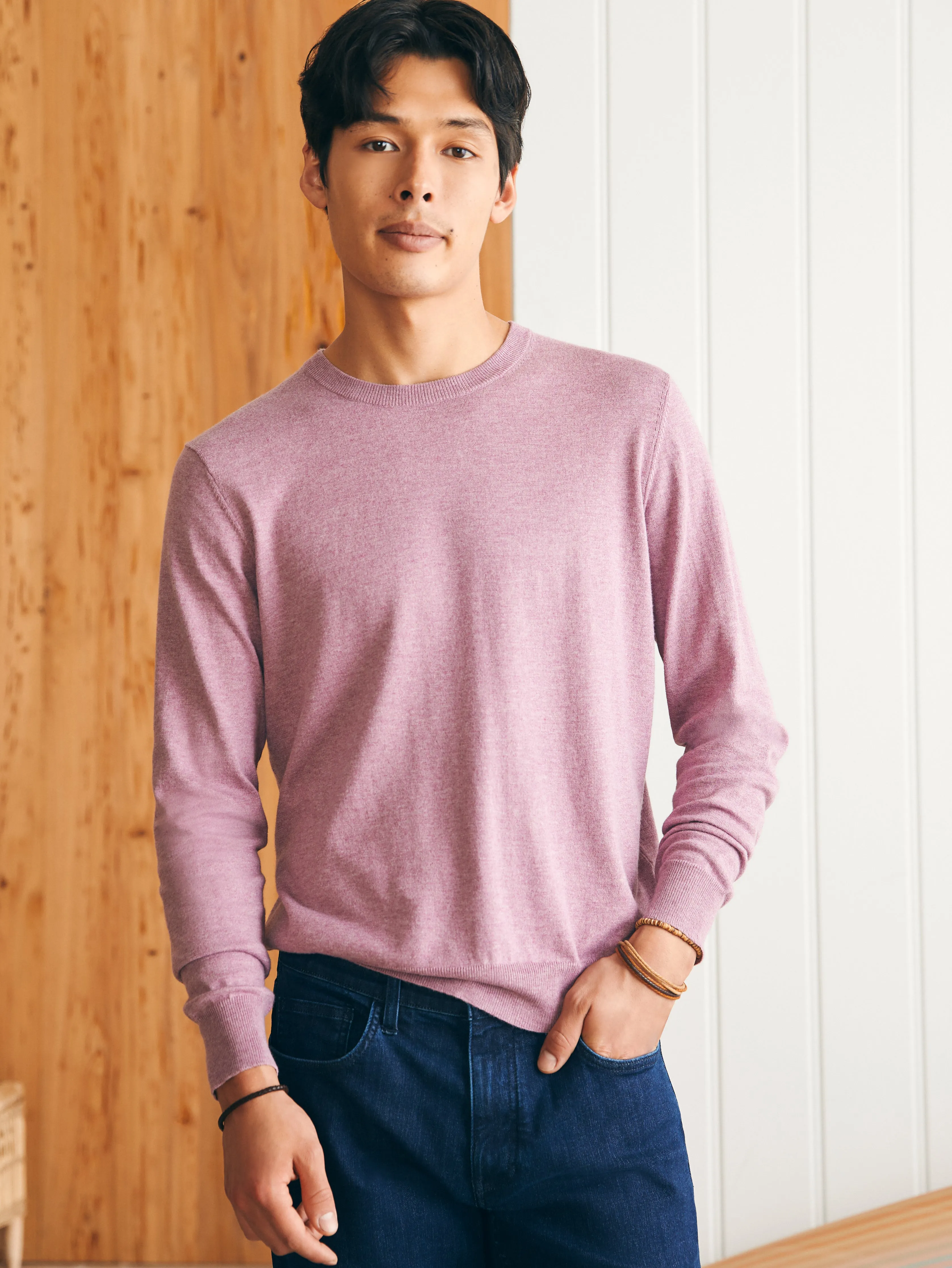Movement™ Crewneck Sweater - Quartz Cove Heather sold by Faherty product image thumbnail 4