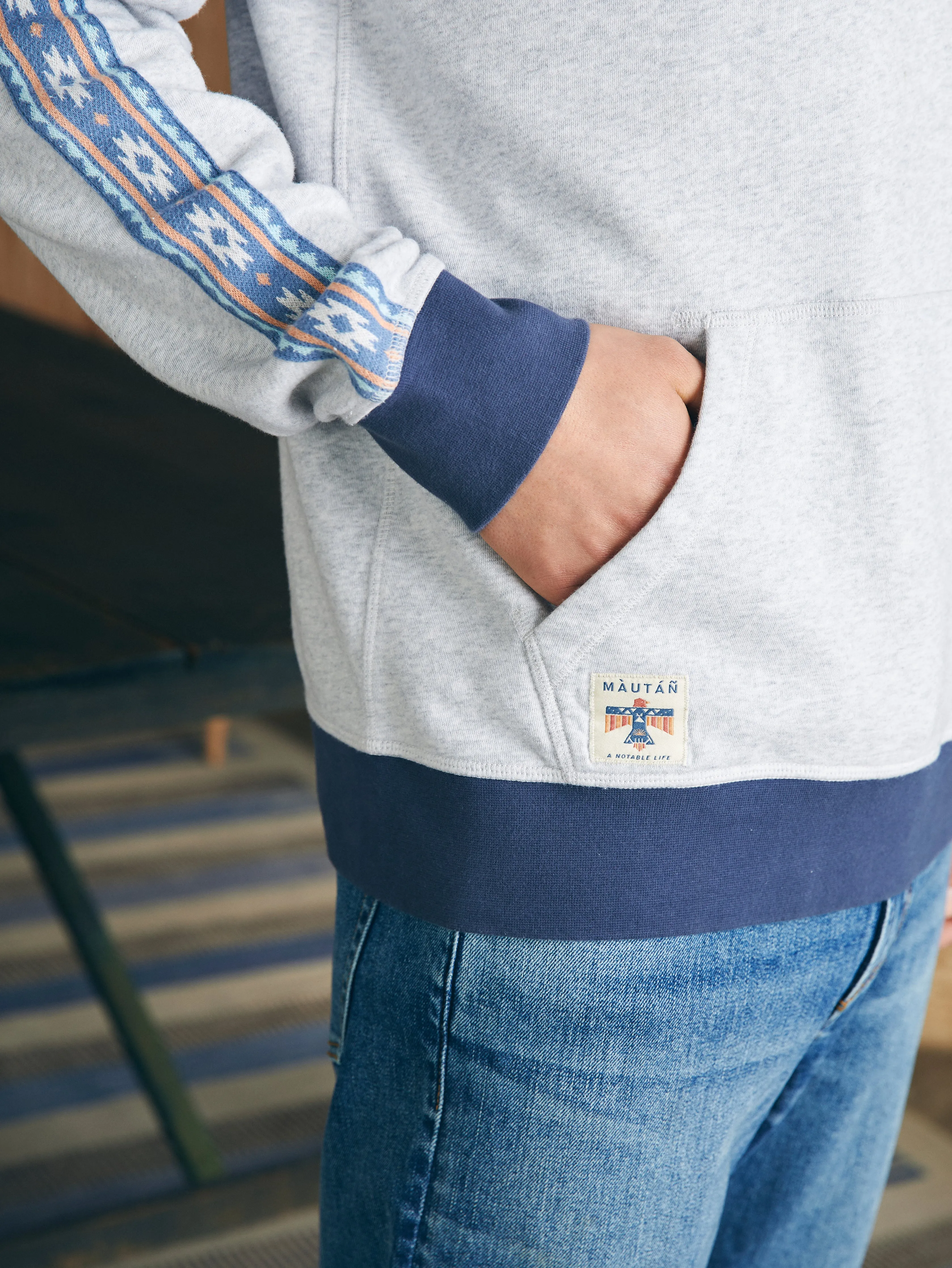 Steven Paul Judd Good Medicine Surf Hoodie - Light Grey Heather sold by Faherty product image thumbnail 5