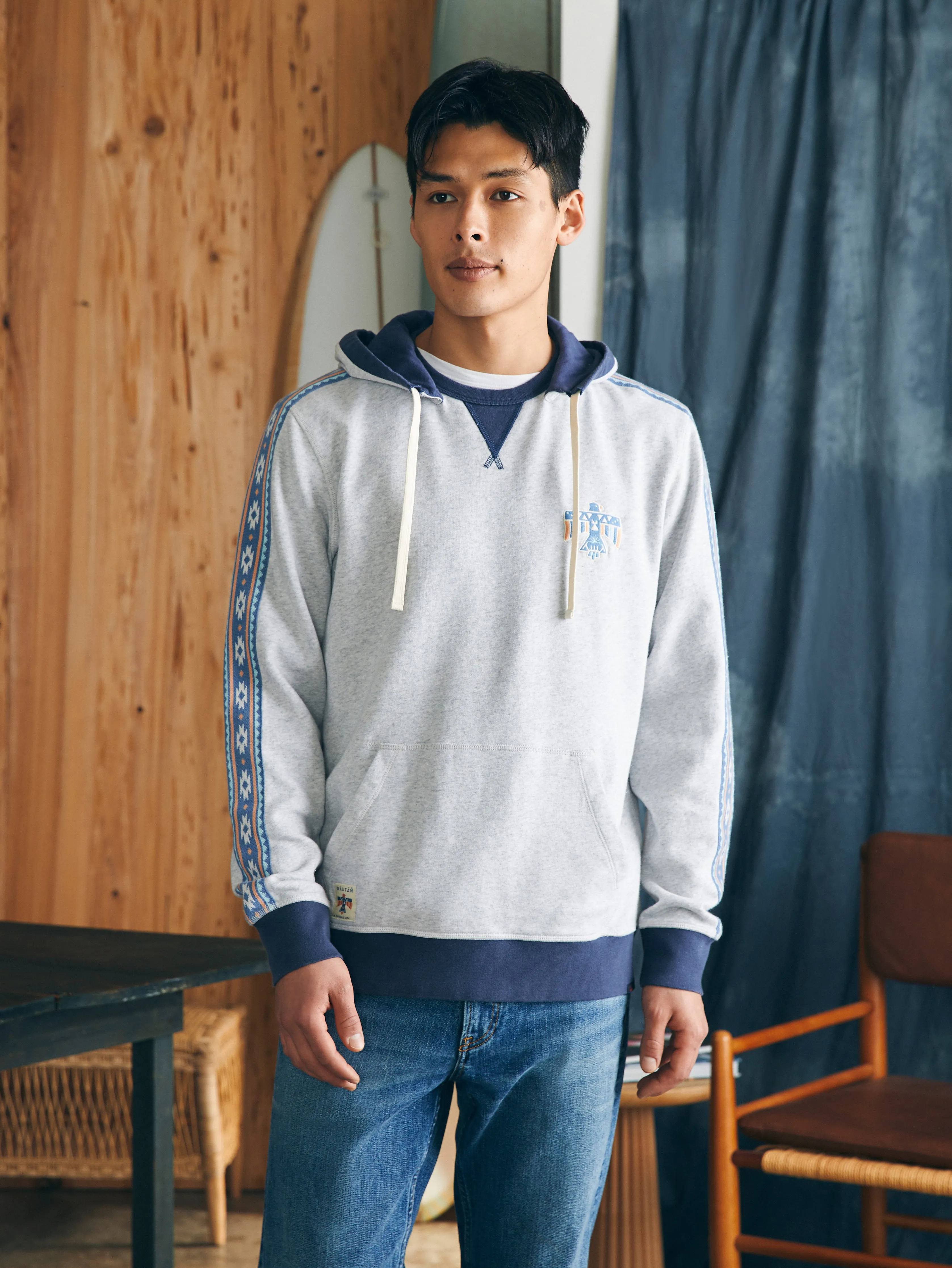 Steven Paul Judd Good Medicine Surf Hoodie - Light Grey Heather sold by Faherty product image thumbnail 3