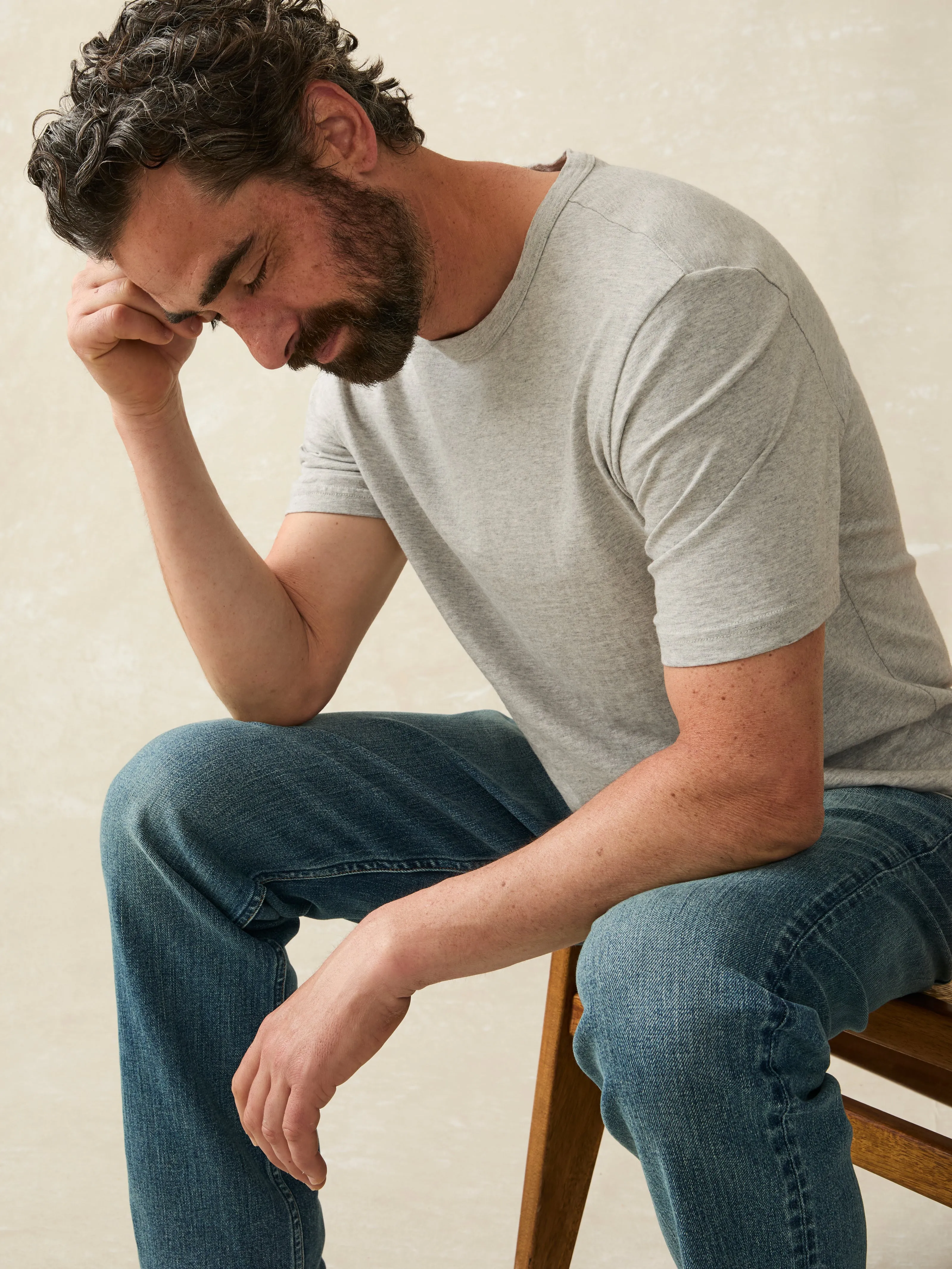 Sunwashed Tee (Tall) - Heather Grey sold by Faherty product image thumbnail 3