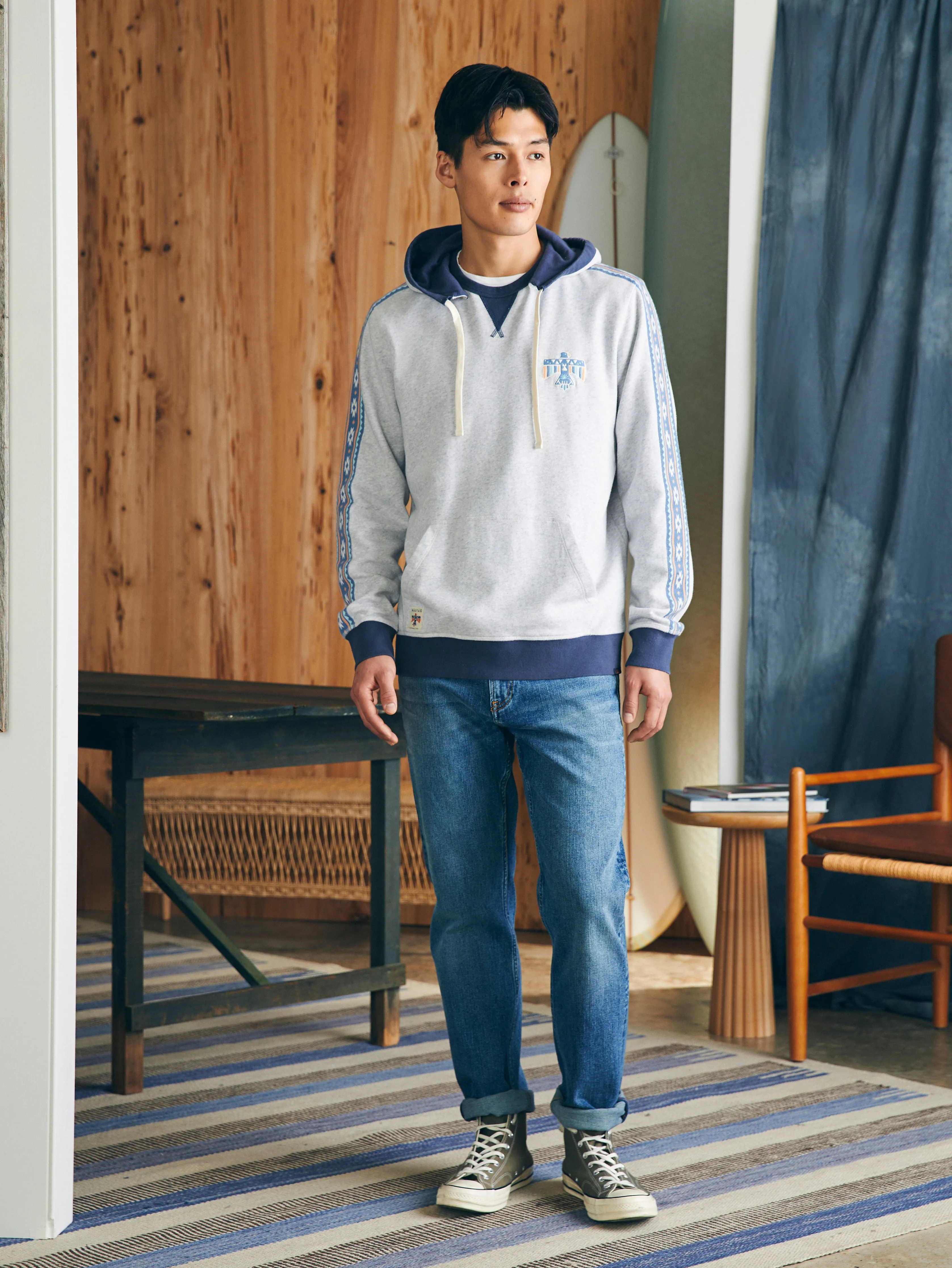 Steven Paul Judd Good Medicine Surf Hoodie - Light Grey Heather sold by Faherty product image thumbnail 4