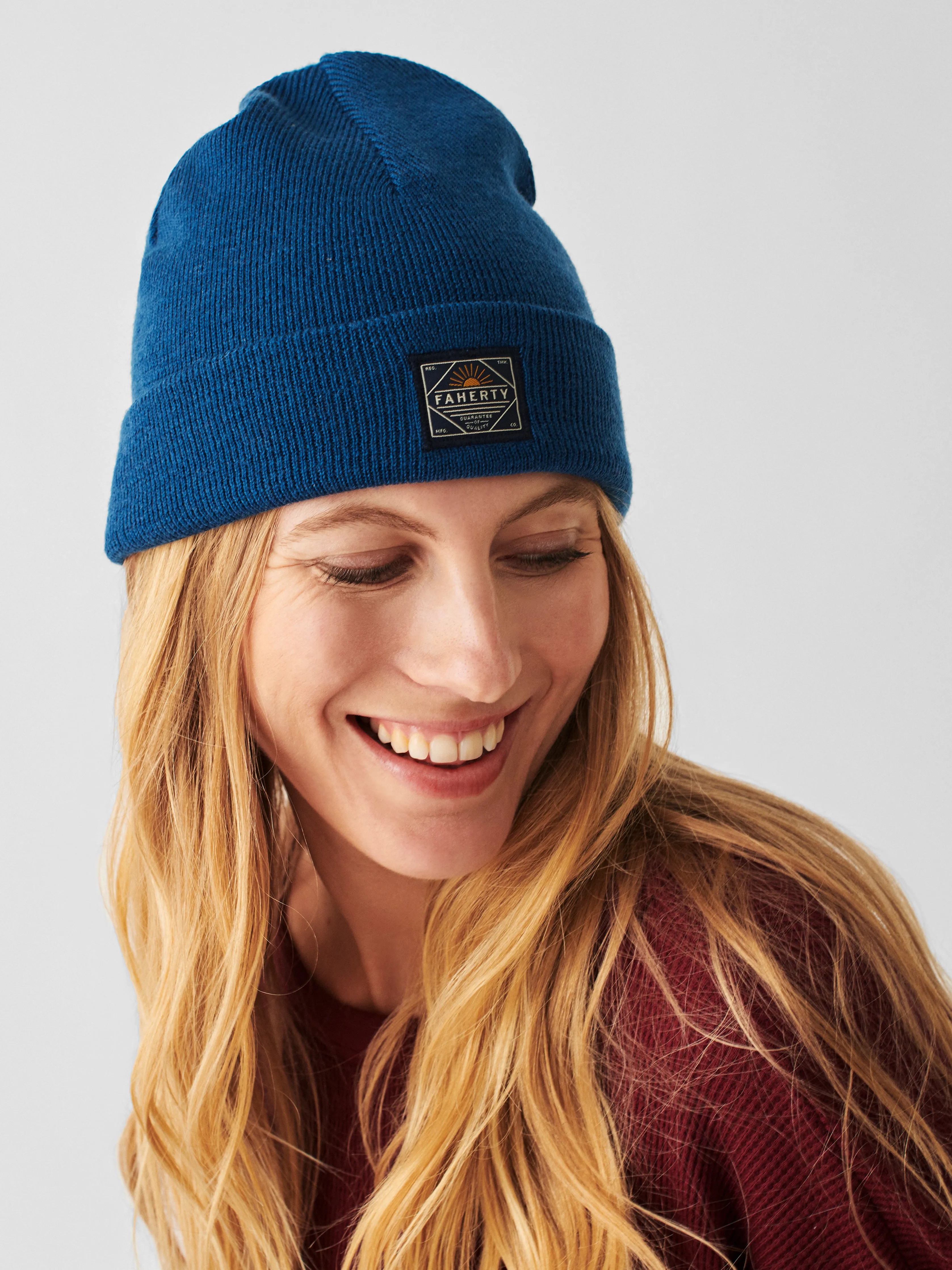 Merino Beanie - Azure Night sold by Faherty