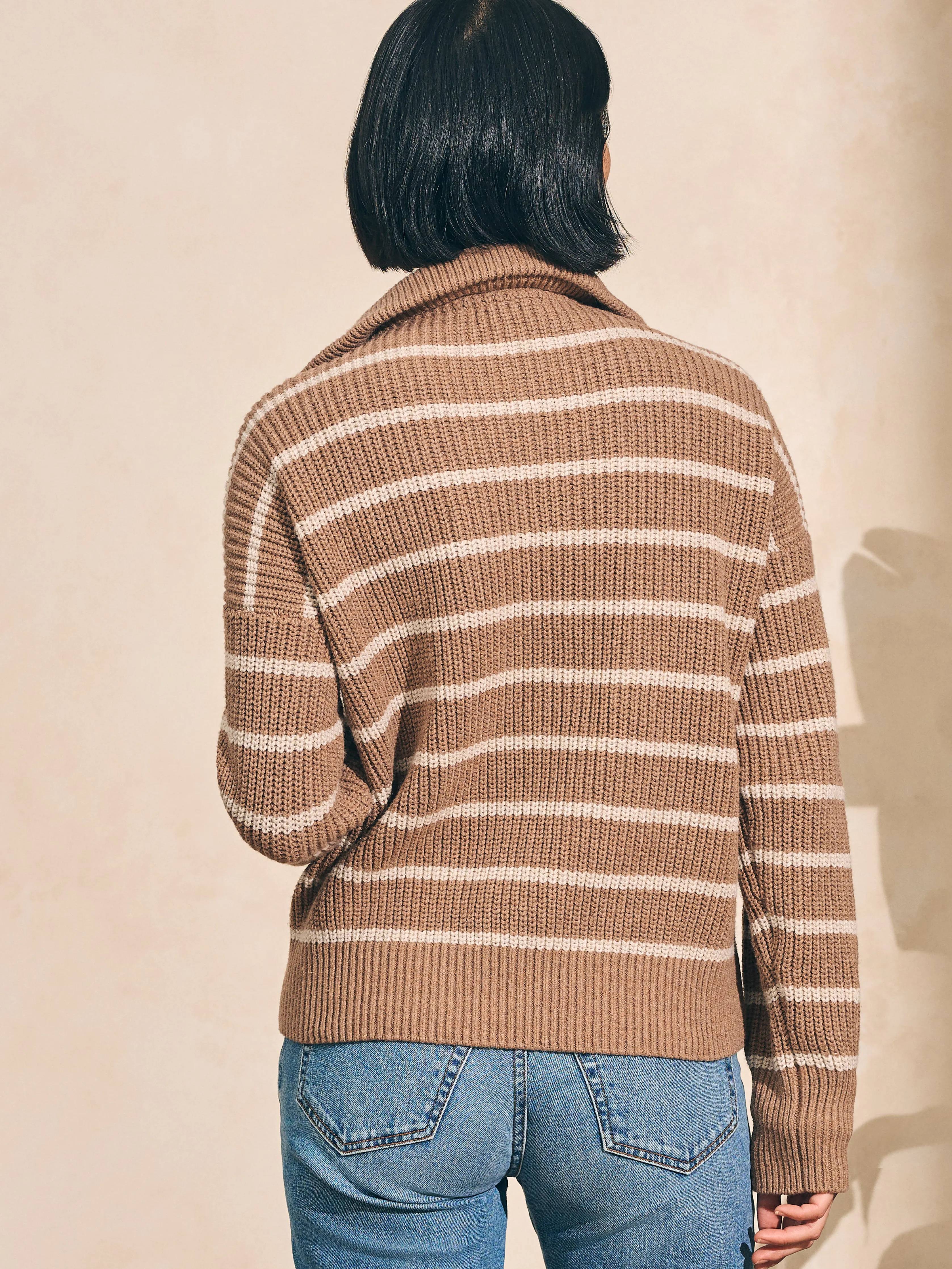 Mariner Sweater - Camel Stripe sold by Faherty product image thumbnail 5