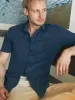 Short-Sleeve Sunwashed Knit Shirt (Single Pocket) - Dune Navy sold by Faherty