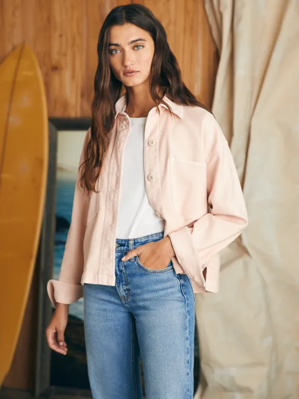 Stretch Terry Overshirt - Peach Whip sold by Faherty