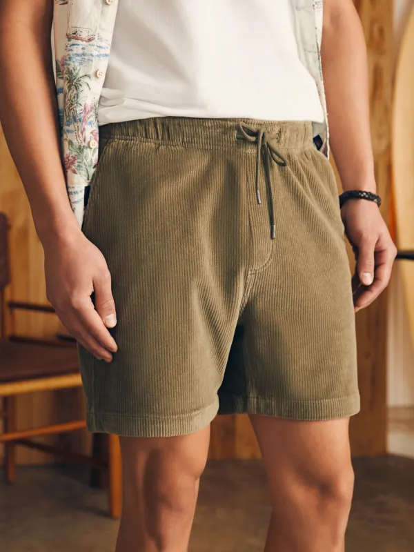 Essential Italian Knit Cord Short (6" Inseam) - Surplus Olive sold by Faherty
