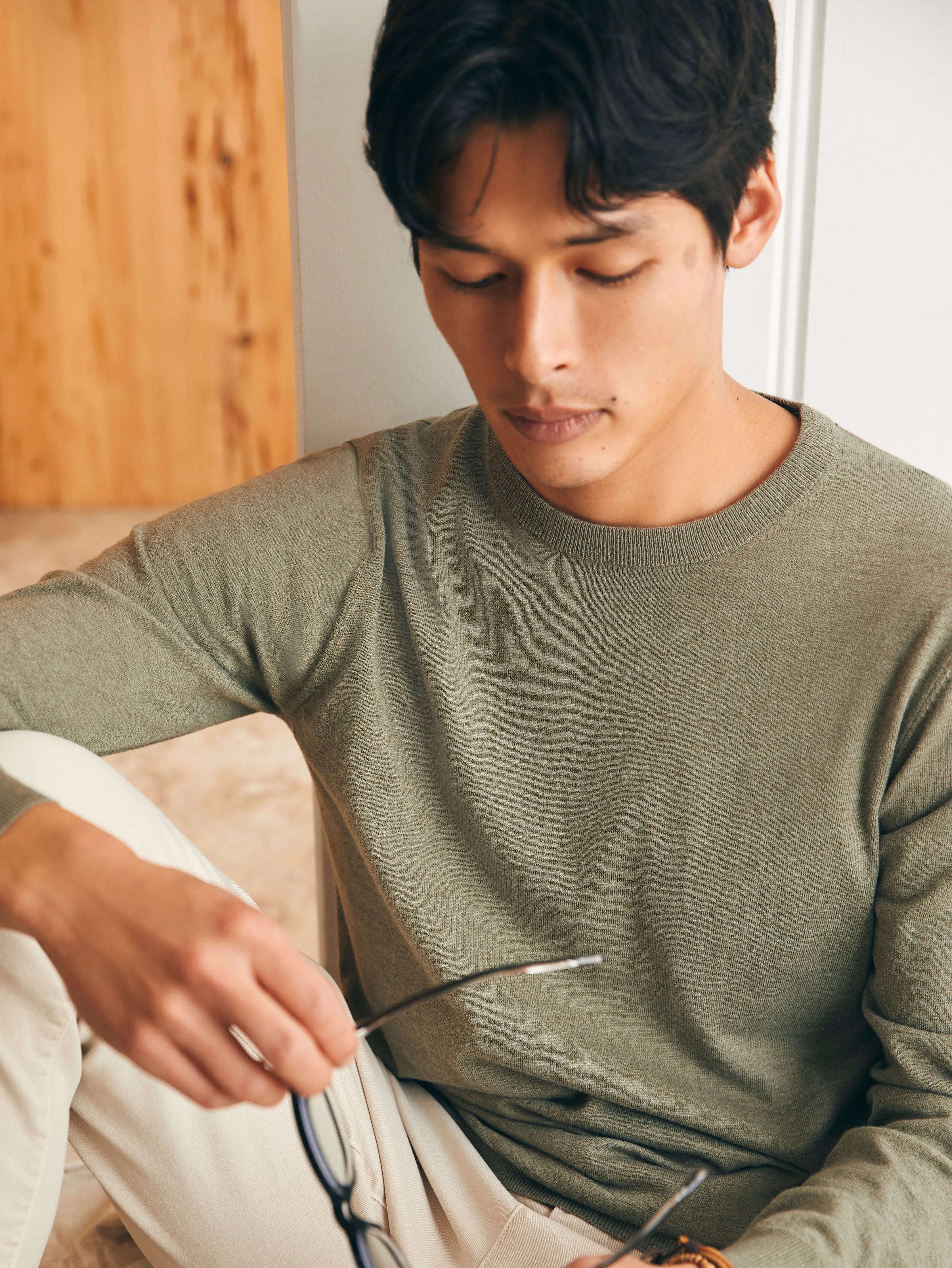 Movement™ Crewneck Sweater - Western Sage Heather sold by Faherty product image thumbnail 4