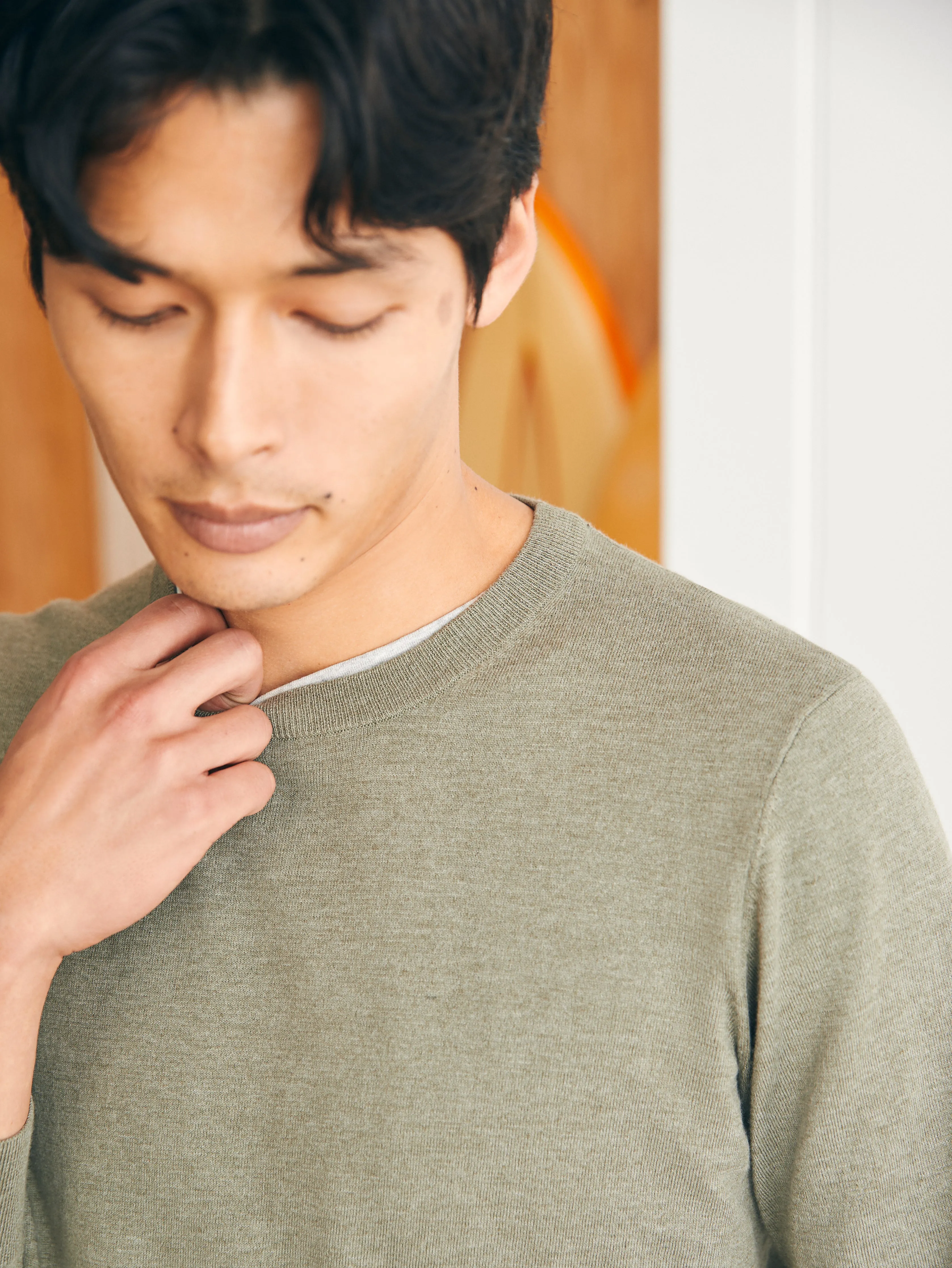 Movement™ Crewneck Sweater - Western Sage Heather sold by Faherty product image thumbnail 2