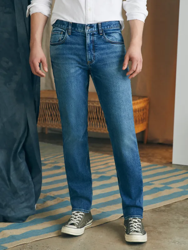 Organic Cotton Slim Straight Denim (32" Inseam) - East Lake Wash sold by Faherty