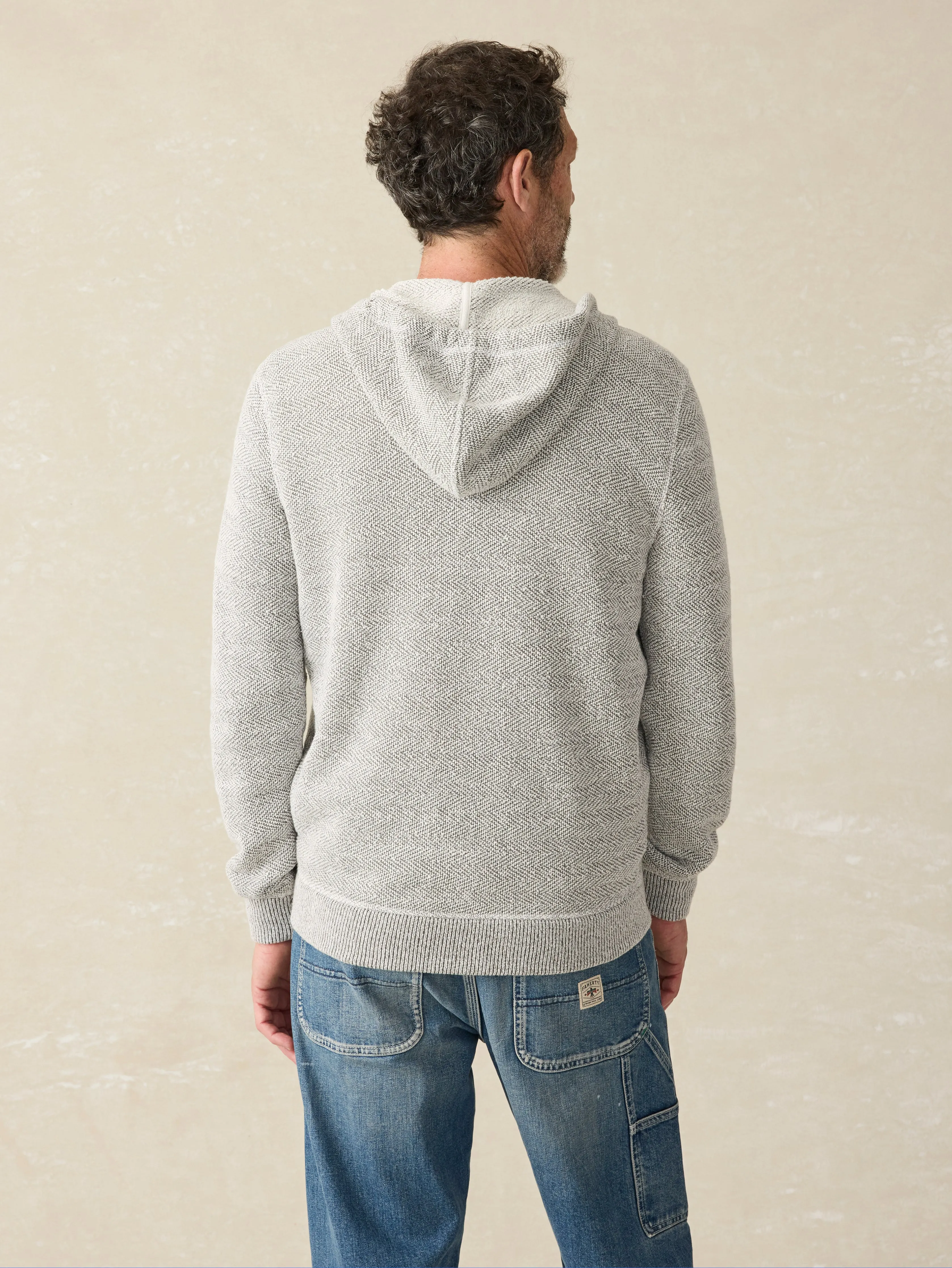 Whitewater Full Zip Hoodie (Tall) - Grey Shell Loop sold by Faherty product image thumbnail 5