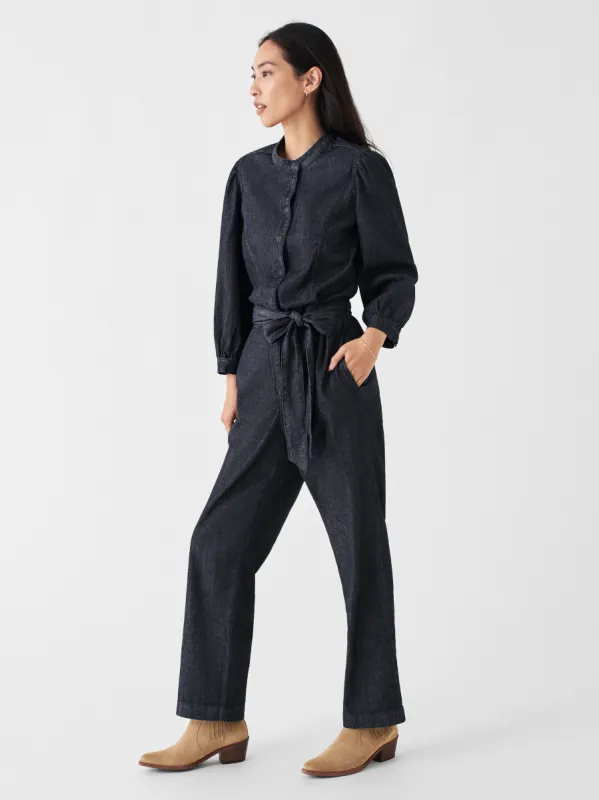 Charlotte Denim Jumpsuit - Dark Rinse sold by Faherty