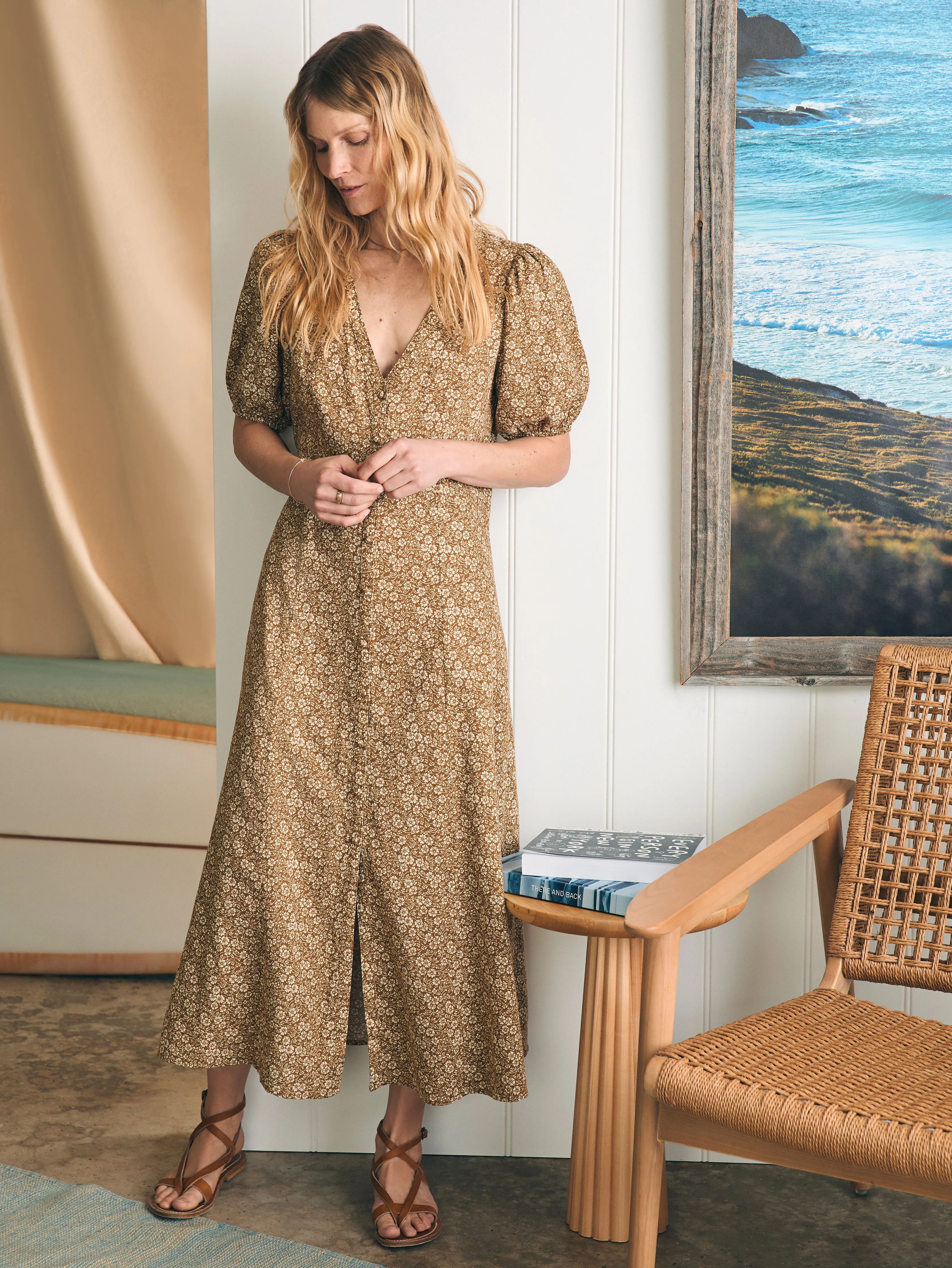 Havana Dress - Butternut Ditsy Floral sold by Faherty product image thumbnail 3