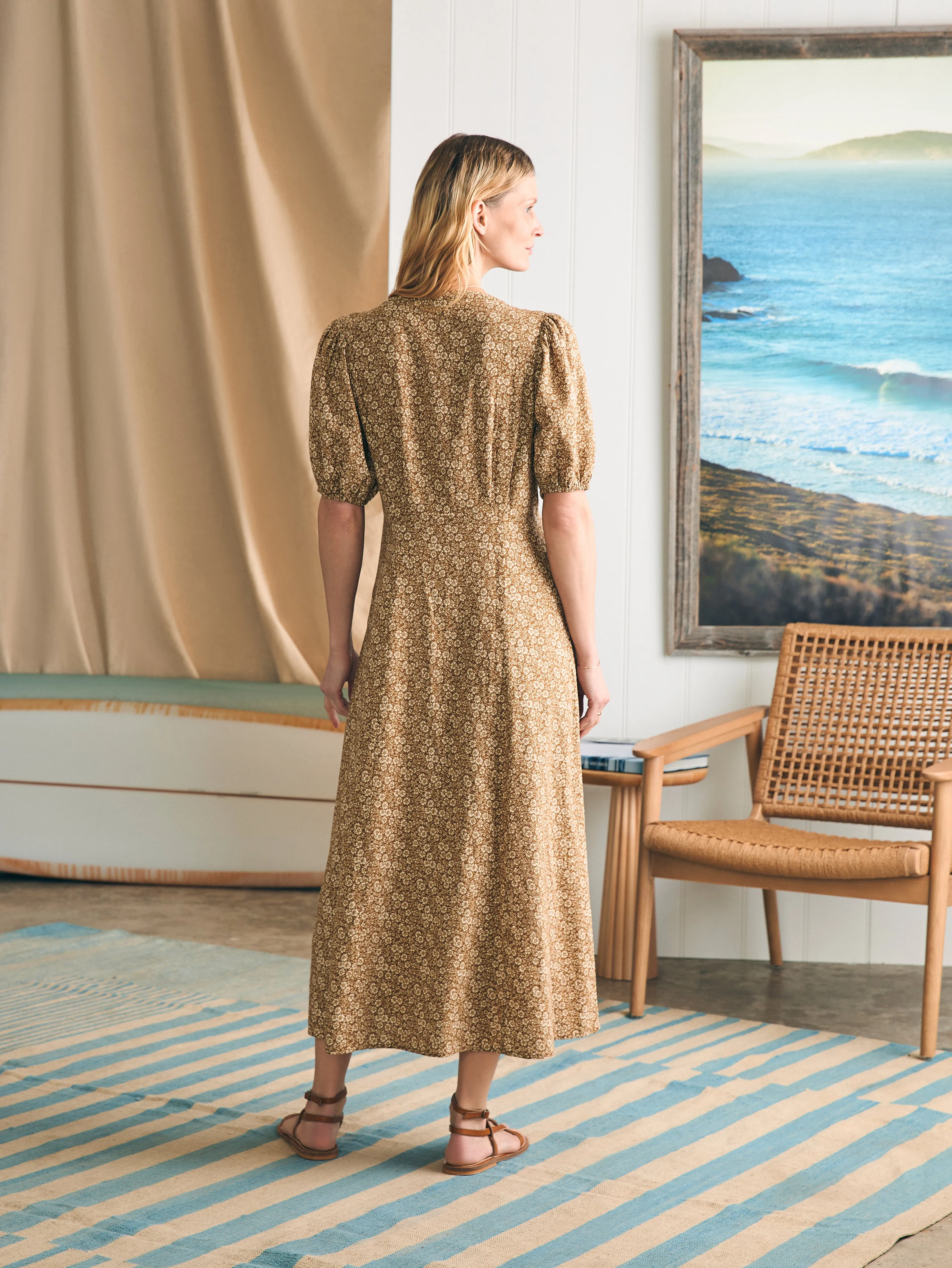 Havana Dress - Butternut Ditsy Floral sold by Faherty product image thumbnail 4
