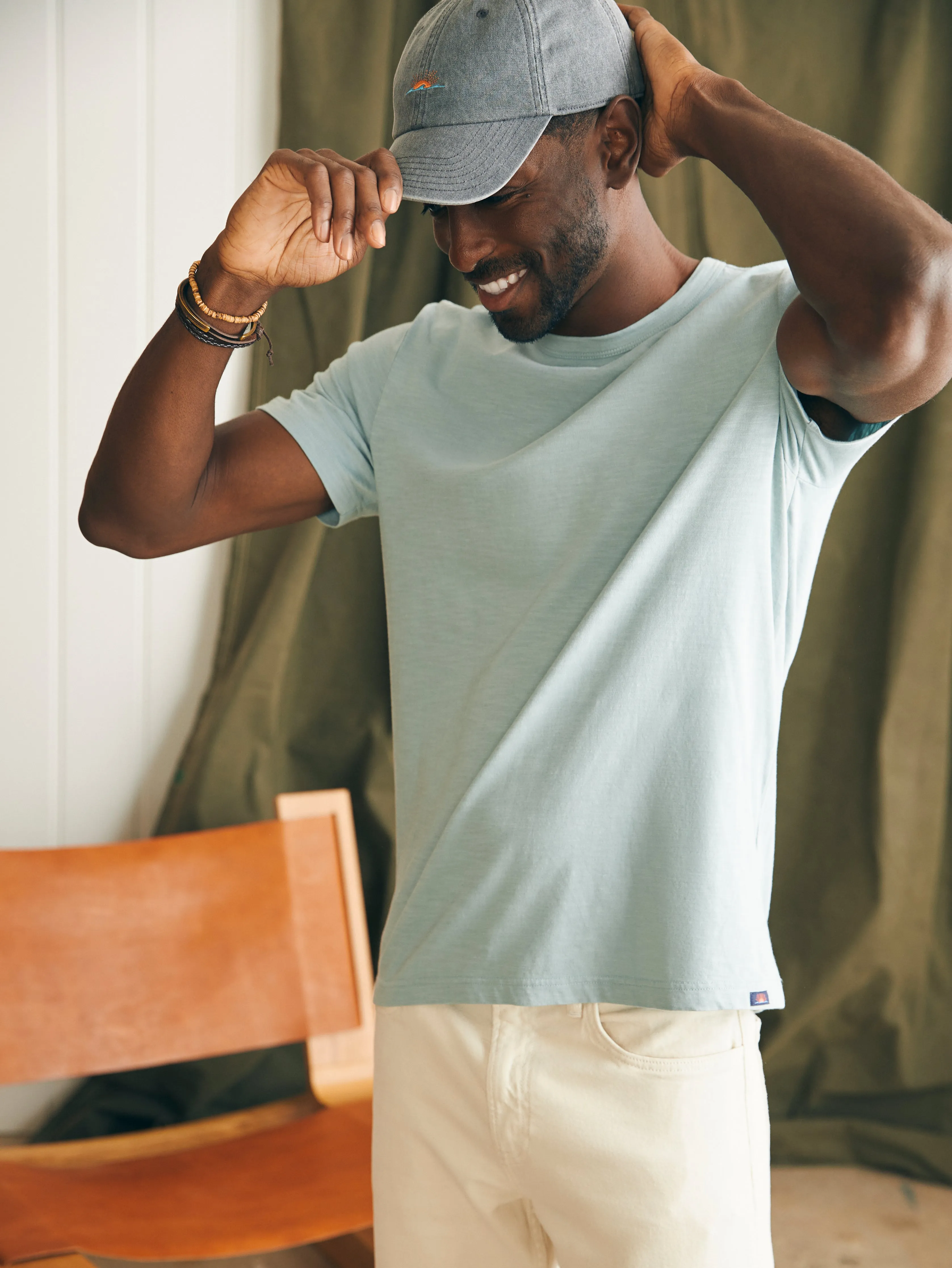 Sunwashed Tee - Hull Teal sold by Faherty product image thumbnail 3
