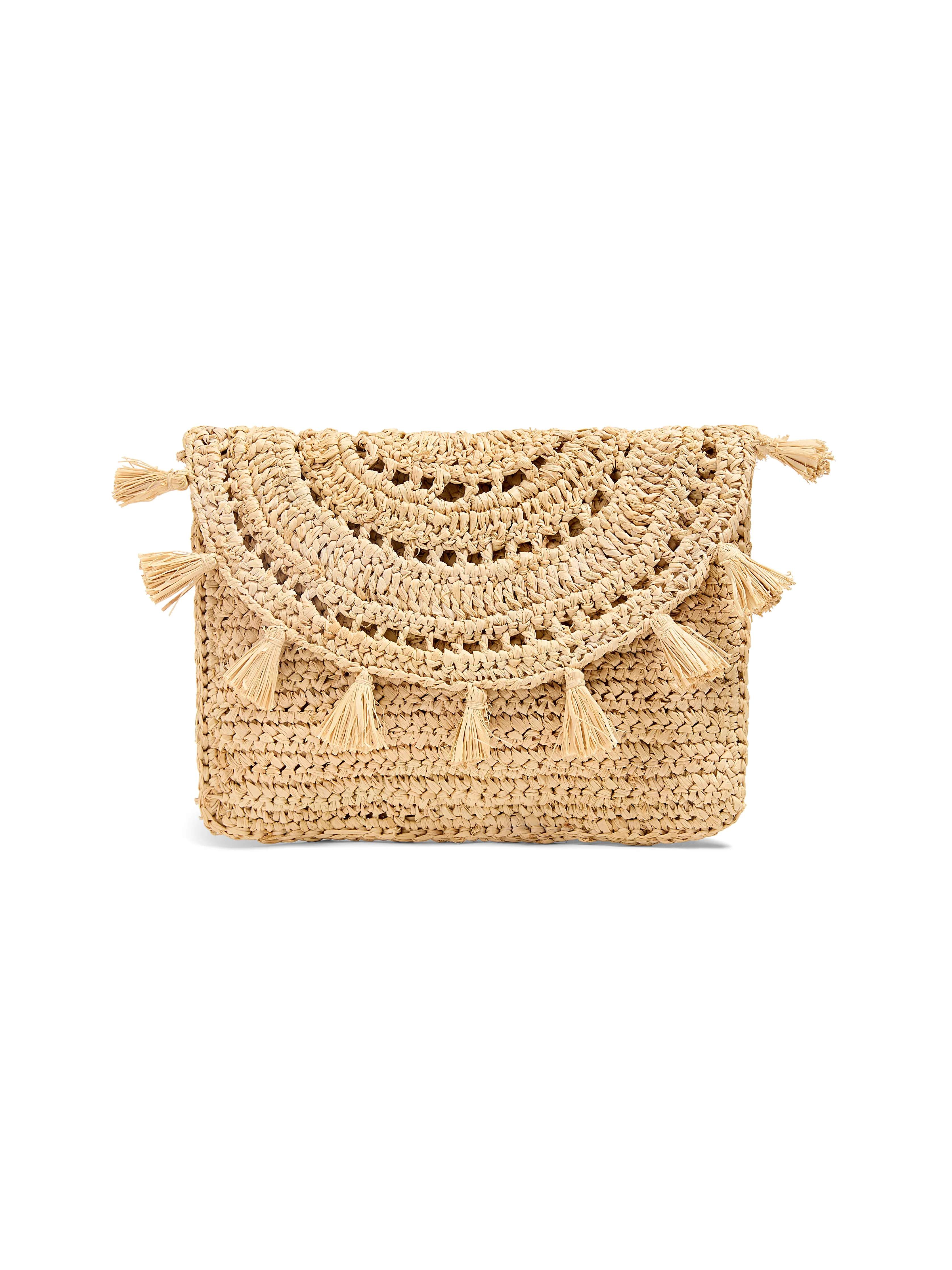 Raffia Tassel Clutch - Natural sold by Faherty product image thumbnail 4