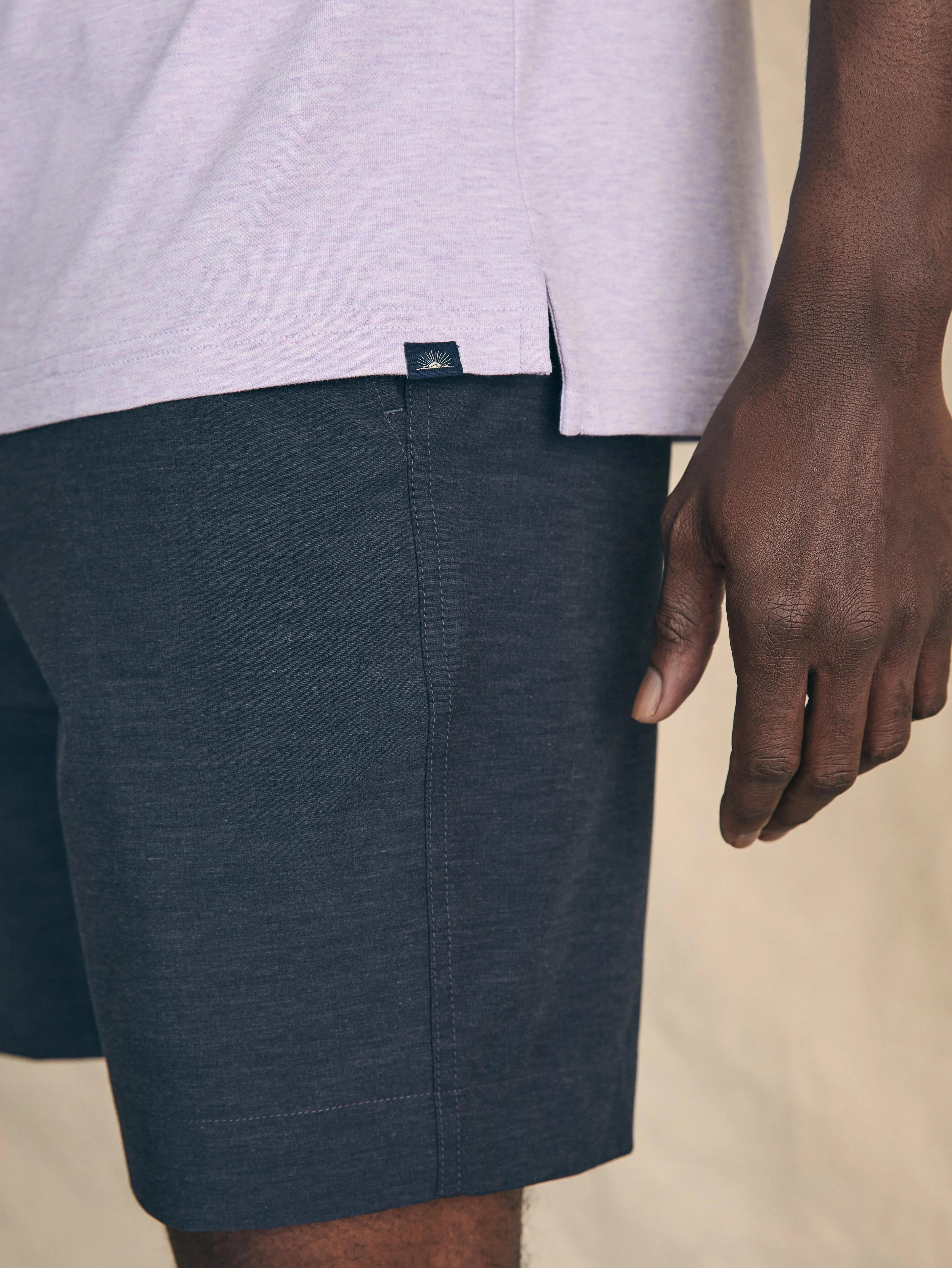 Movement™ Short-Sleeve Pique Polo Shirt - Faded Lilac Heather sold by Faherty product image thumbnail 3