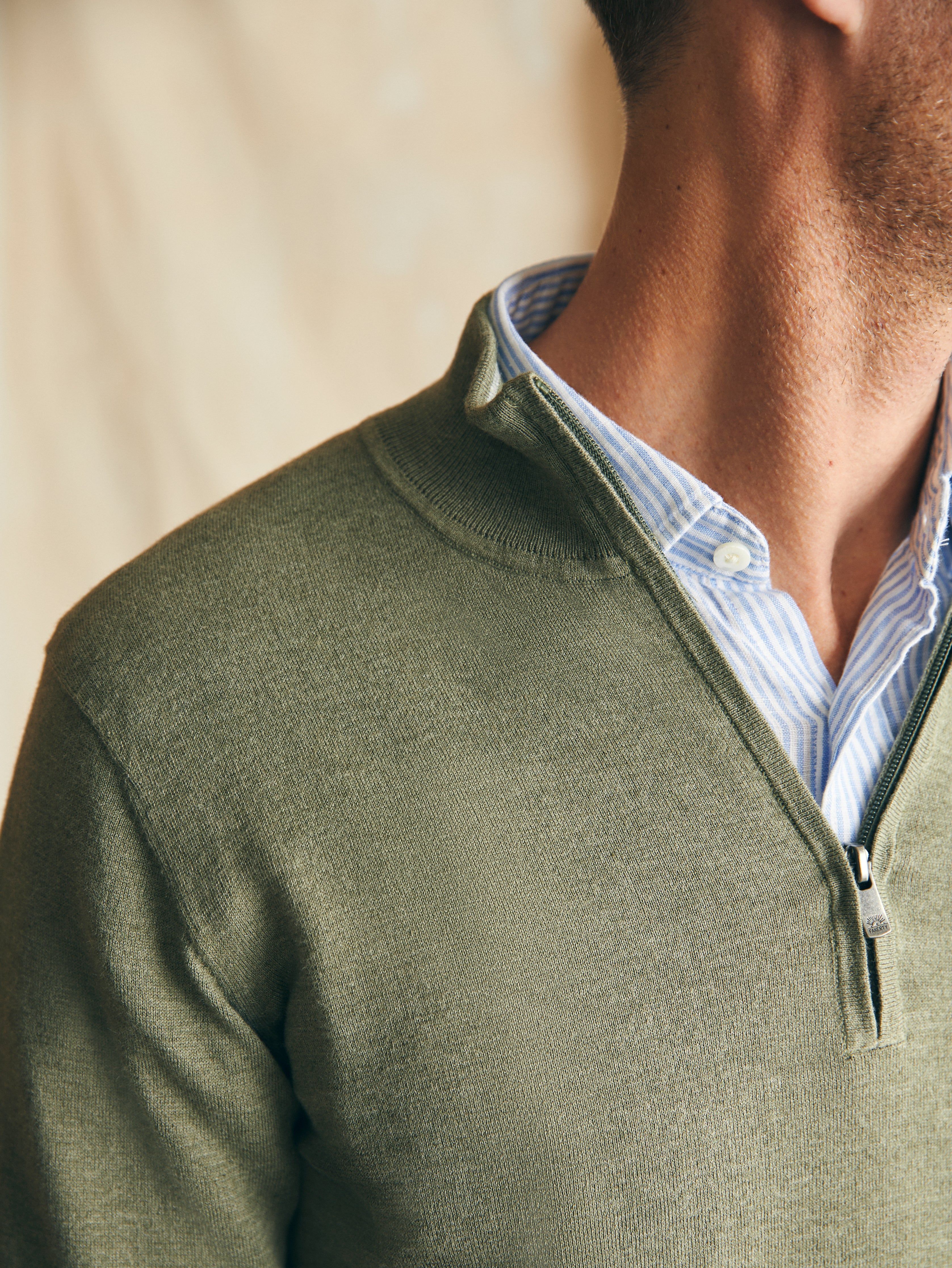 Movement™ Quarter Zip Sweater - Western Sage Heather sold by Faherty product image thumbnail 2