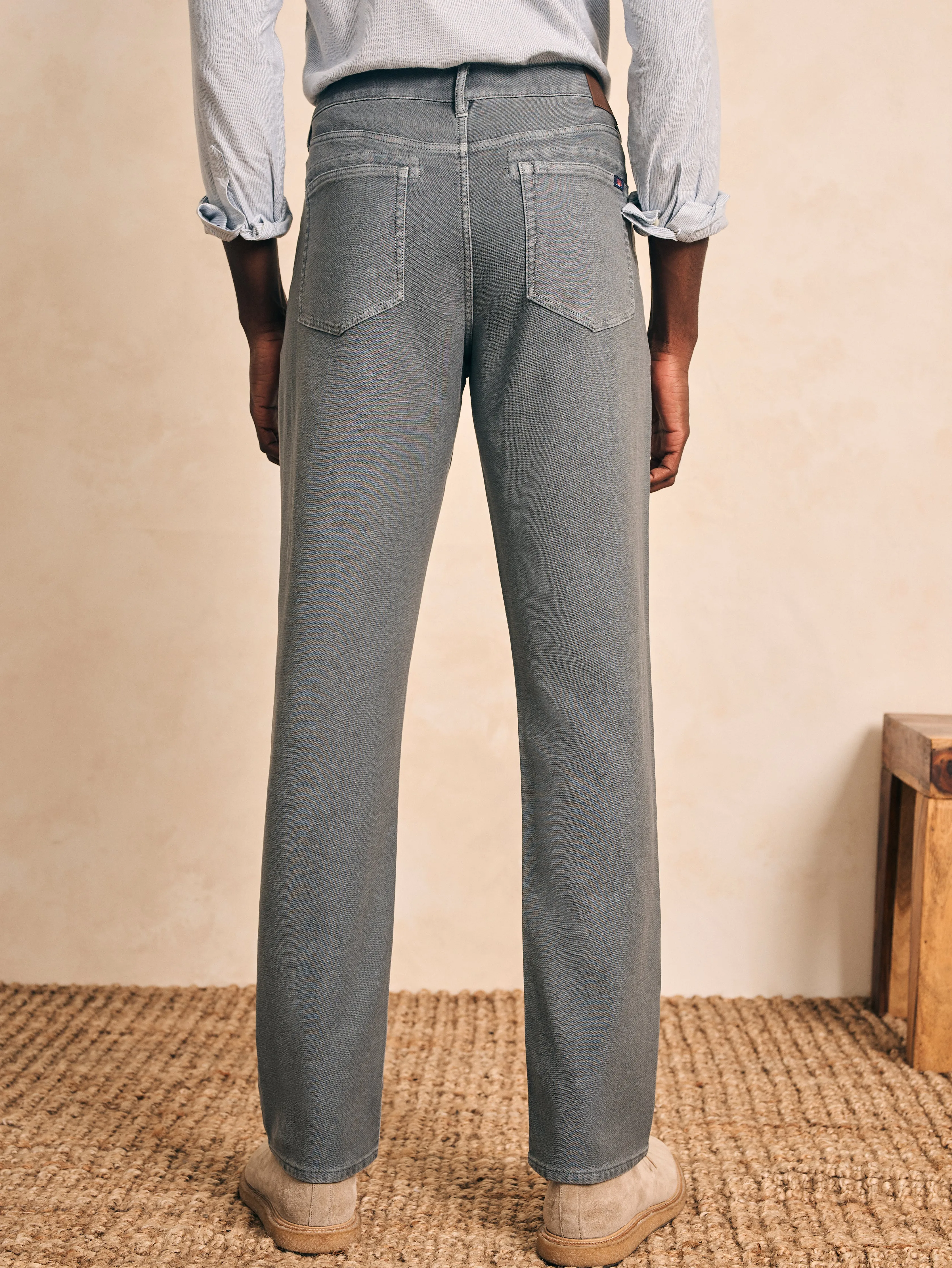 Stretch Terry 5-Pocket Athletic Fit Pant (34" Inseam) - Slate sold by Faherty product image thumbnail 5