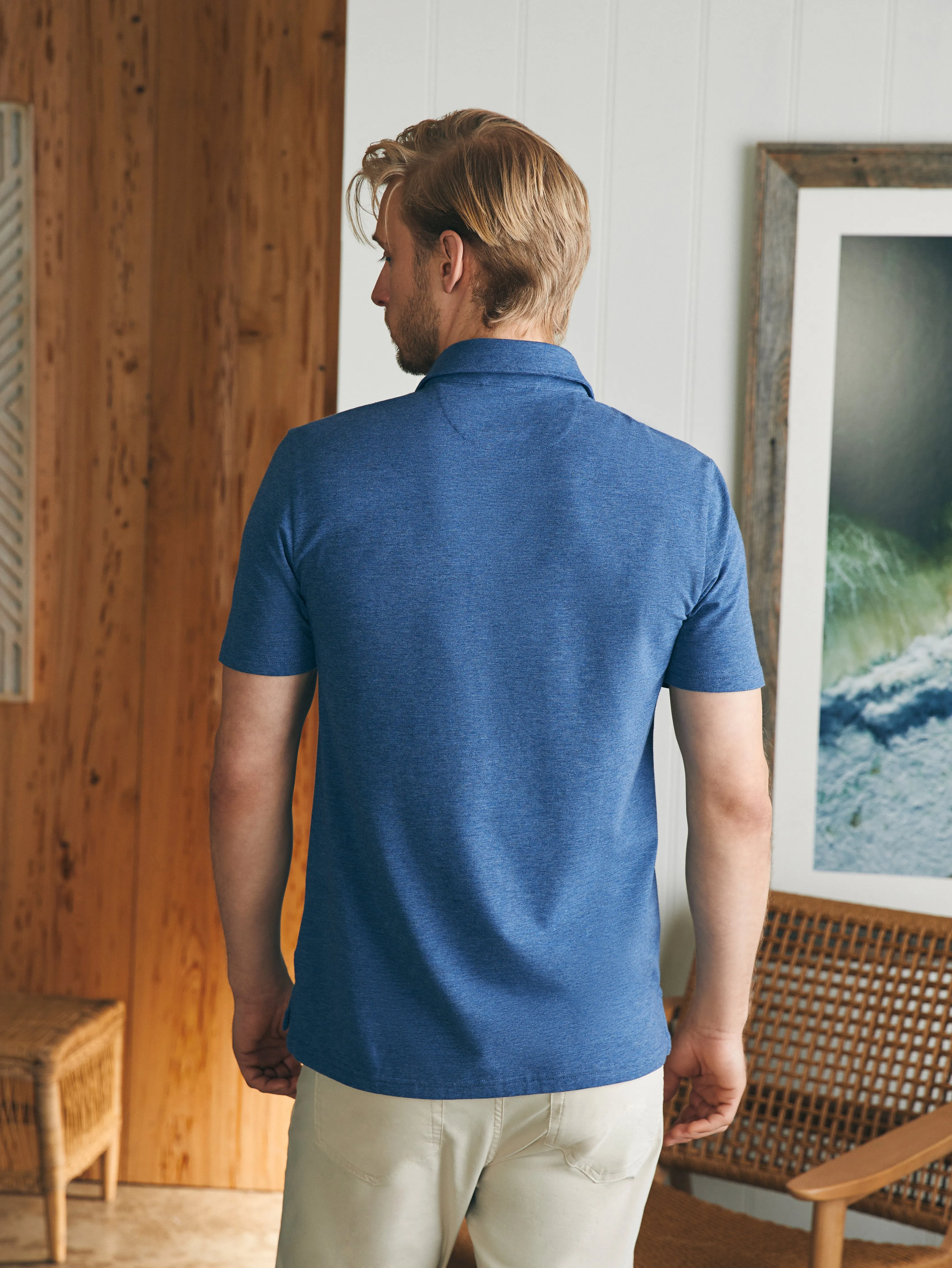 Movement™ Short-Sleeve Polo Shirt (Tall) - Sea Navy Heather sold by Faherty product image thumbnail 5