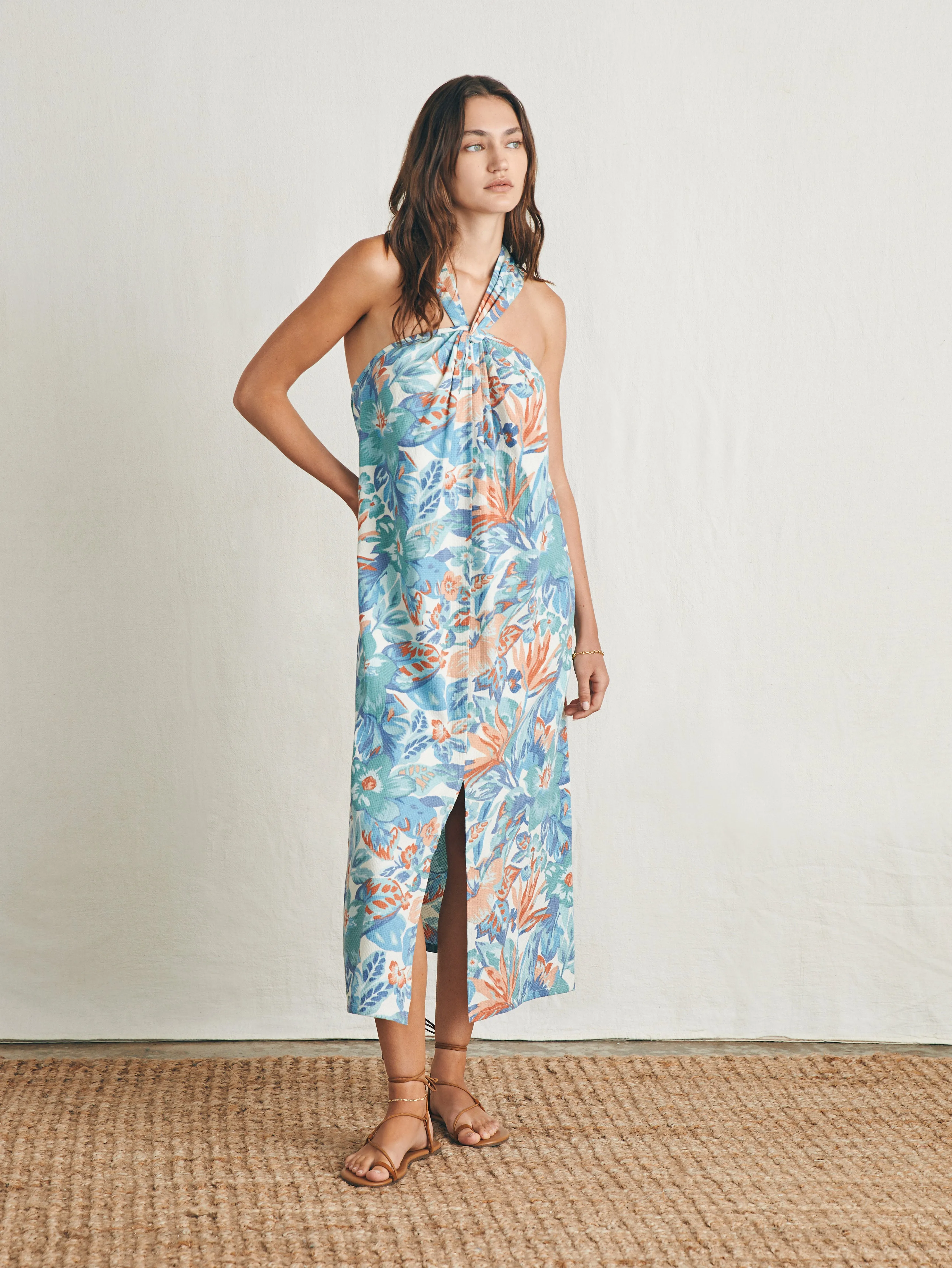 Bay Twist Dress - Paradise Blossom Floral sold by Faherty product image thumbnail 3