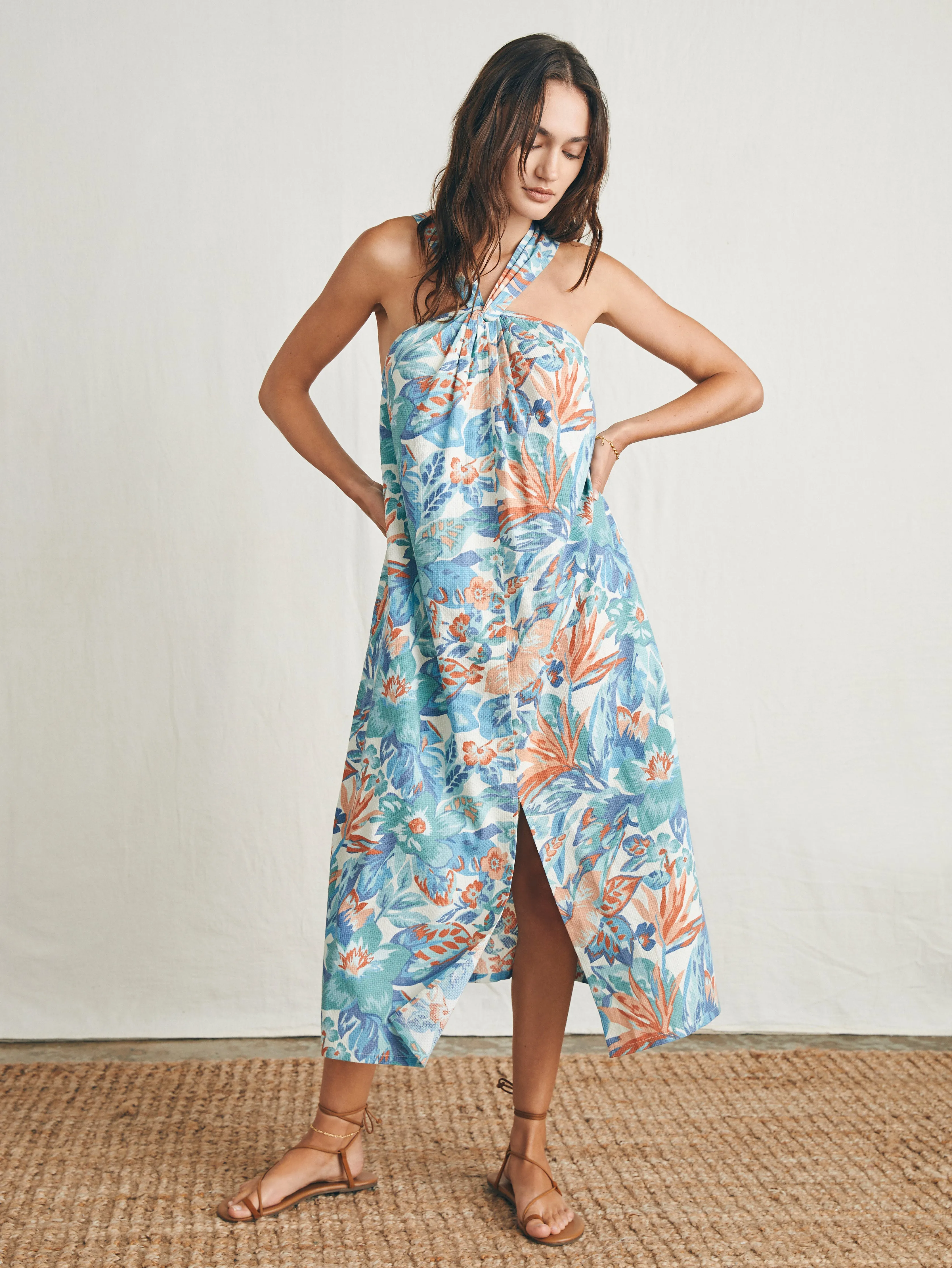 Bay Twist Dress - Paradise Blossom Floral sold by Faherty product image thumbnail 4