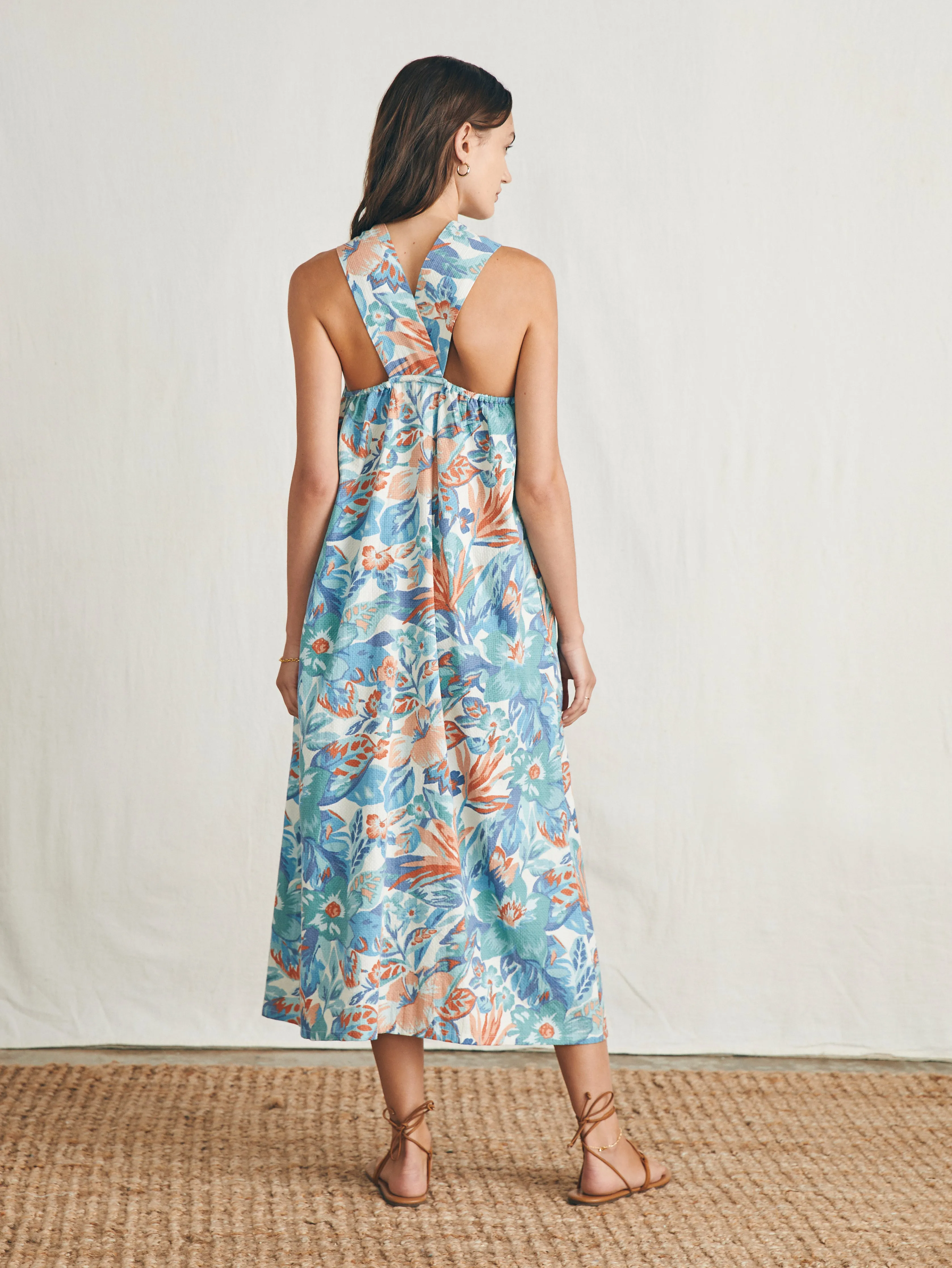 Bay Twist Dress - Paradise Blossom Floral sold by Faherty product image thumbnail 5