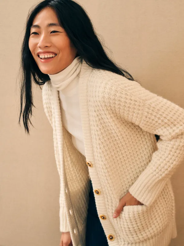 Frost Relaxed Cardigan - Cream sold by Faherty