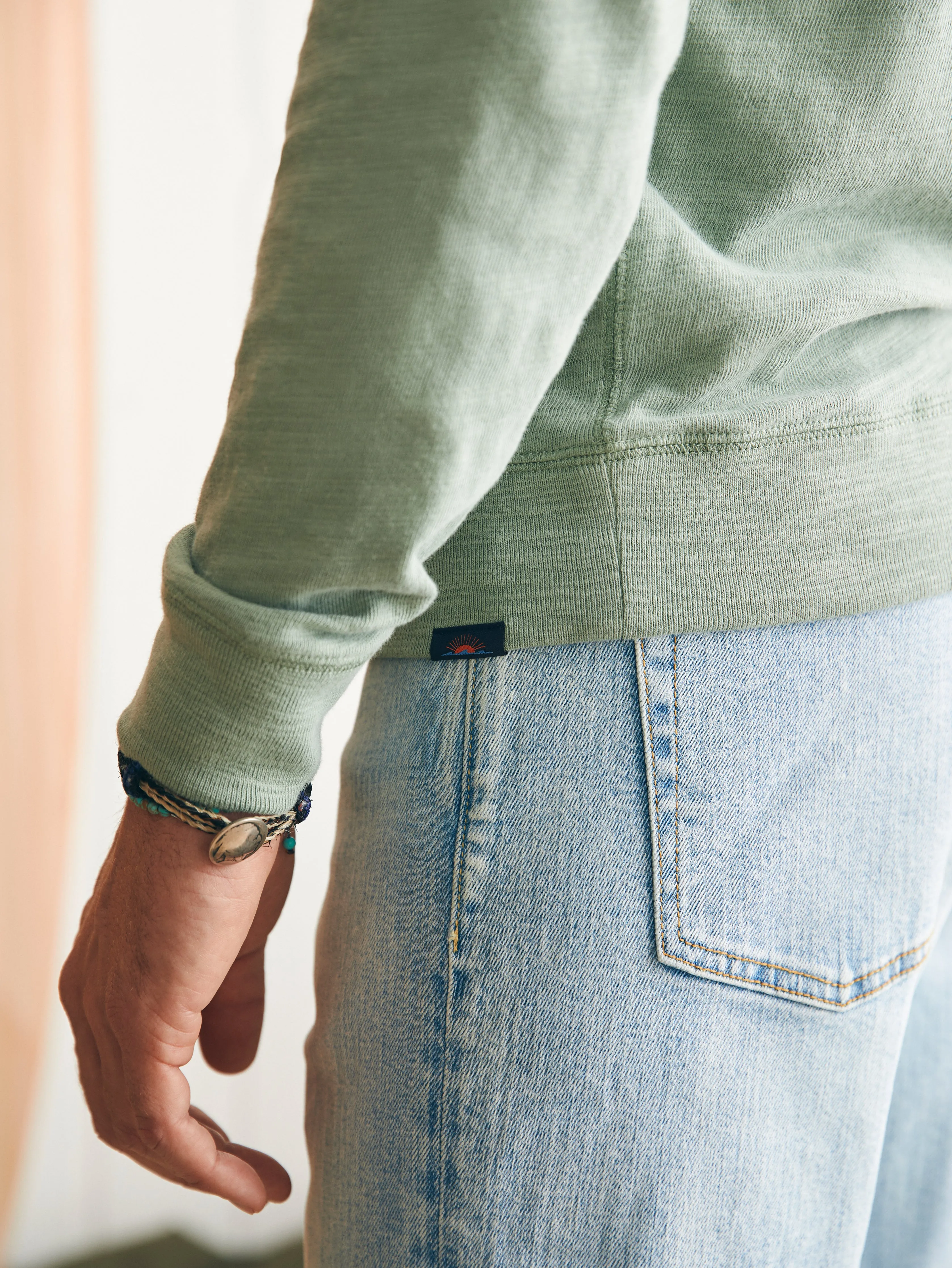 Sunwashed Slub Hoodie - Faded Sage sold by Faherty product image thumbnail 4