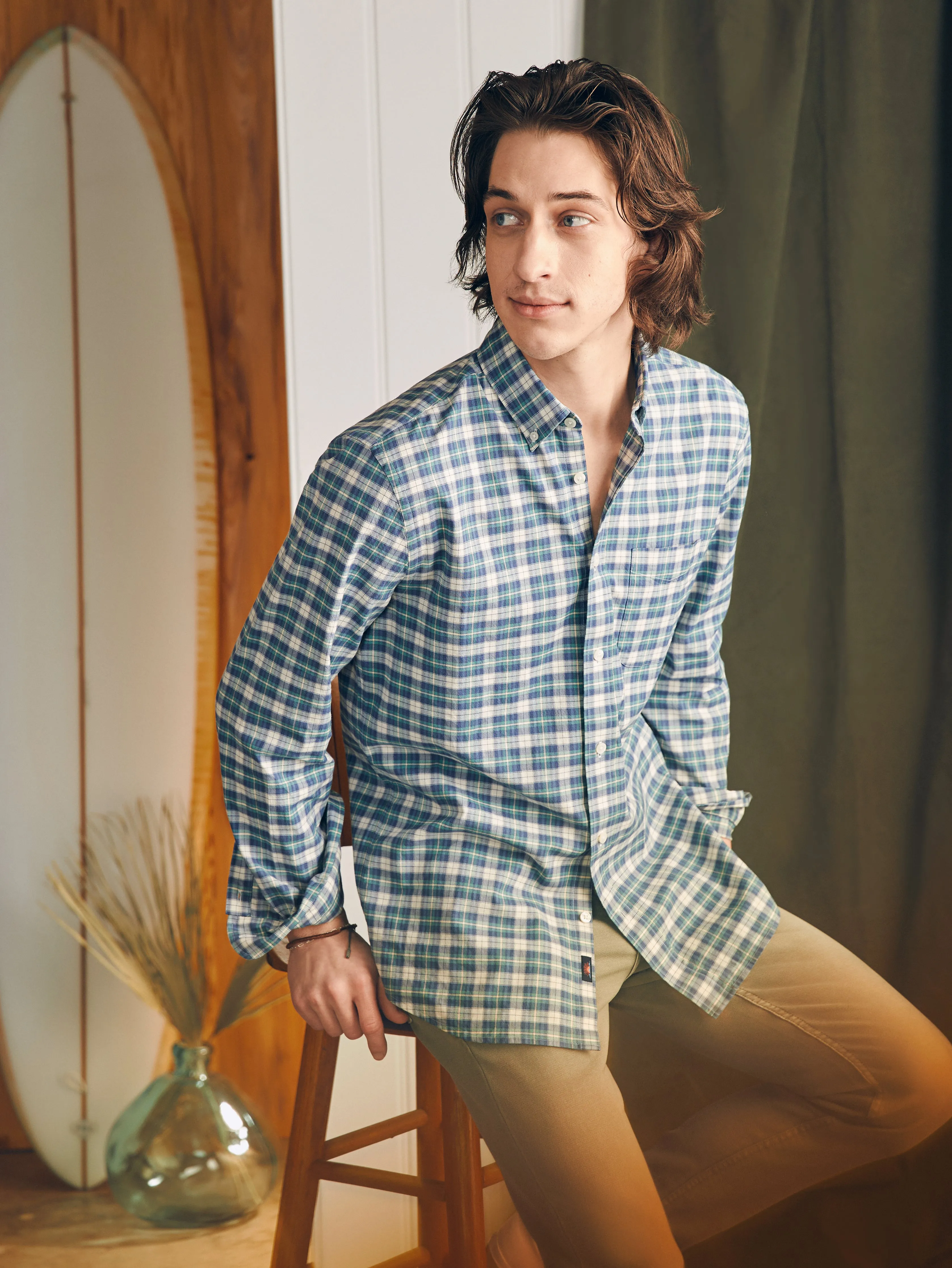 Supima Oxford Shirt - Woodhill Plaid sold by Faherty