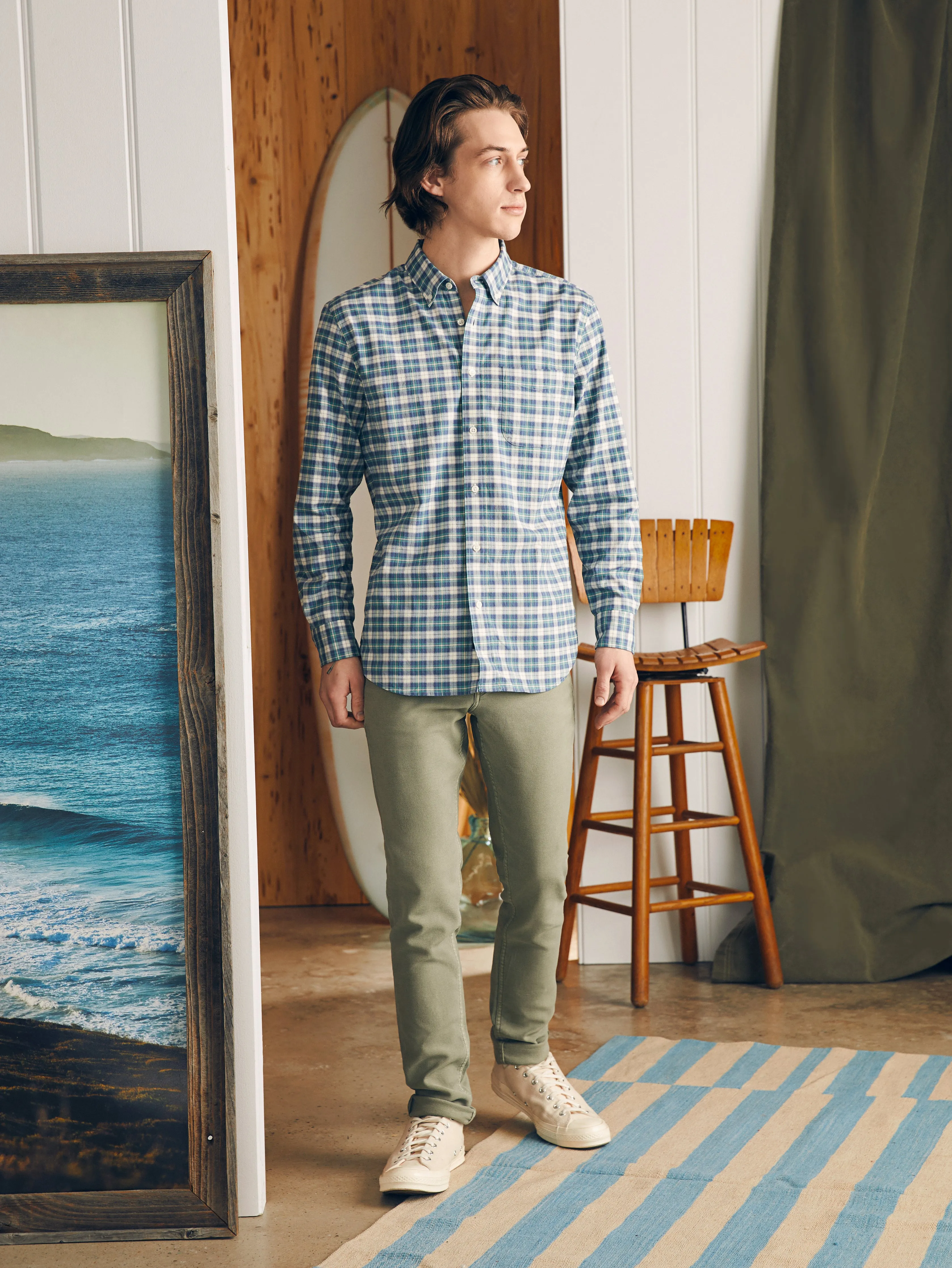 Supima Oxford Shirt - Woodhill Plaid sold by Faherty product image thumbnail 4
