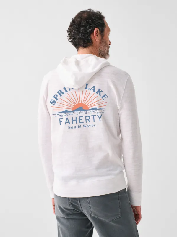 Spring Lake Heritage Slub Cotton Hoodie - White sold by Faherty